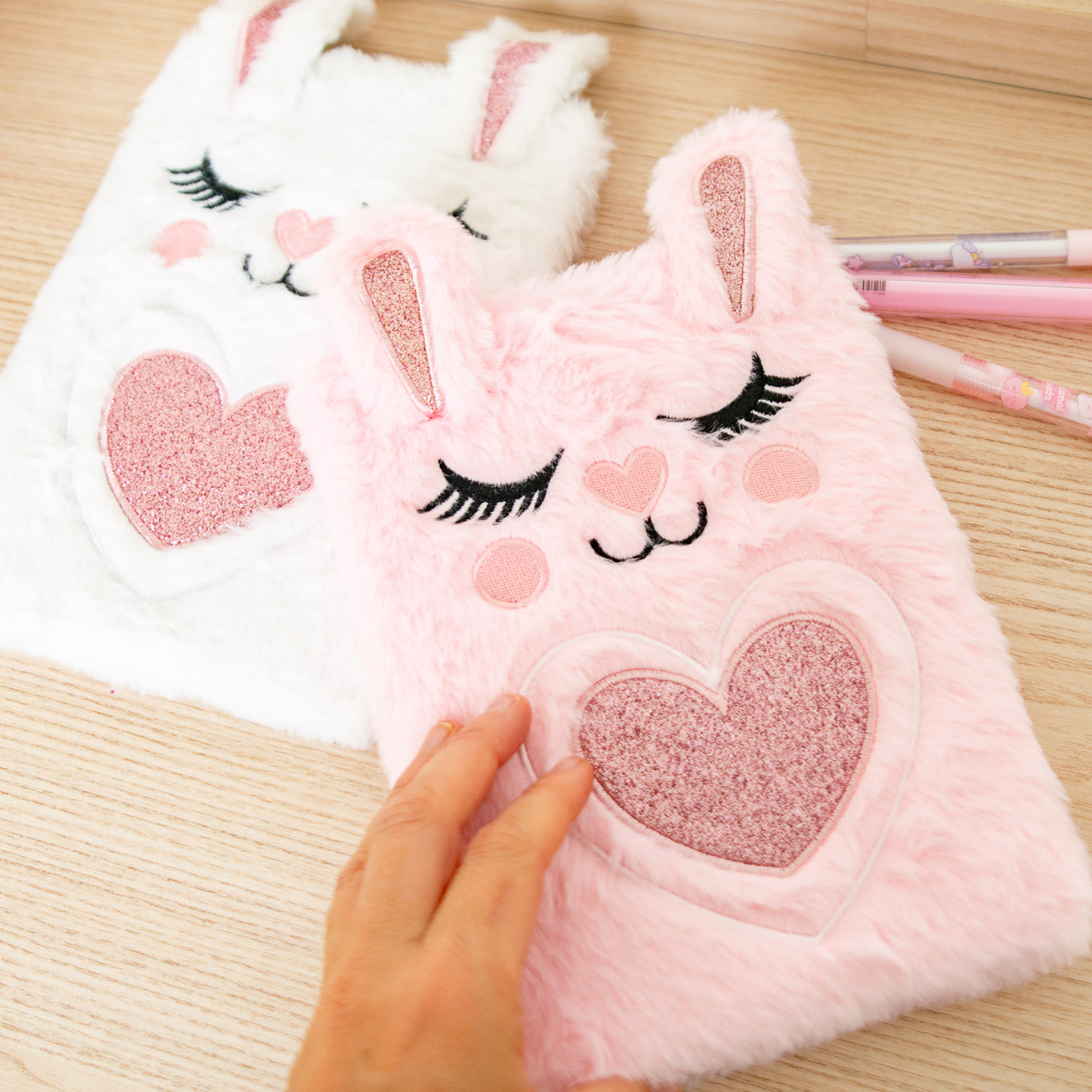 Carnet A5 Couverture Peluche - Lapin