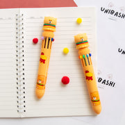 Kawaii-Stift, 10 Farben – Cheeseburger-Bär
