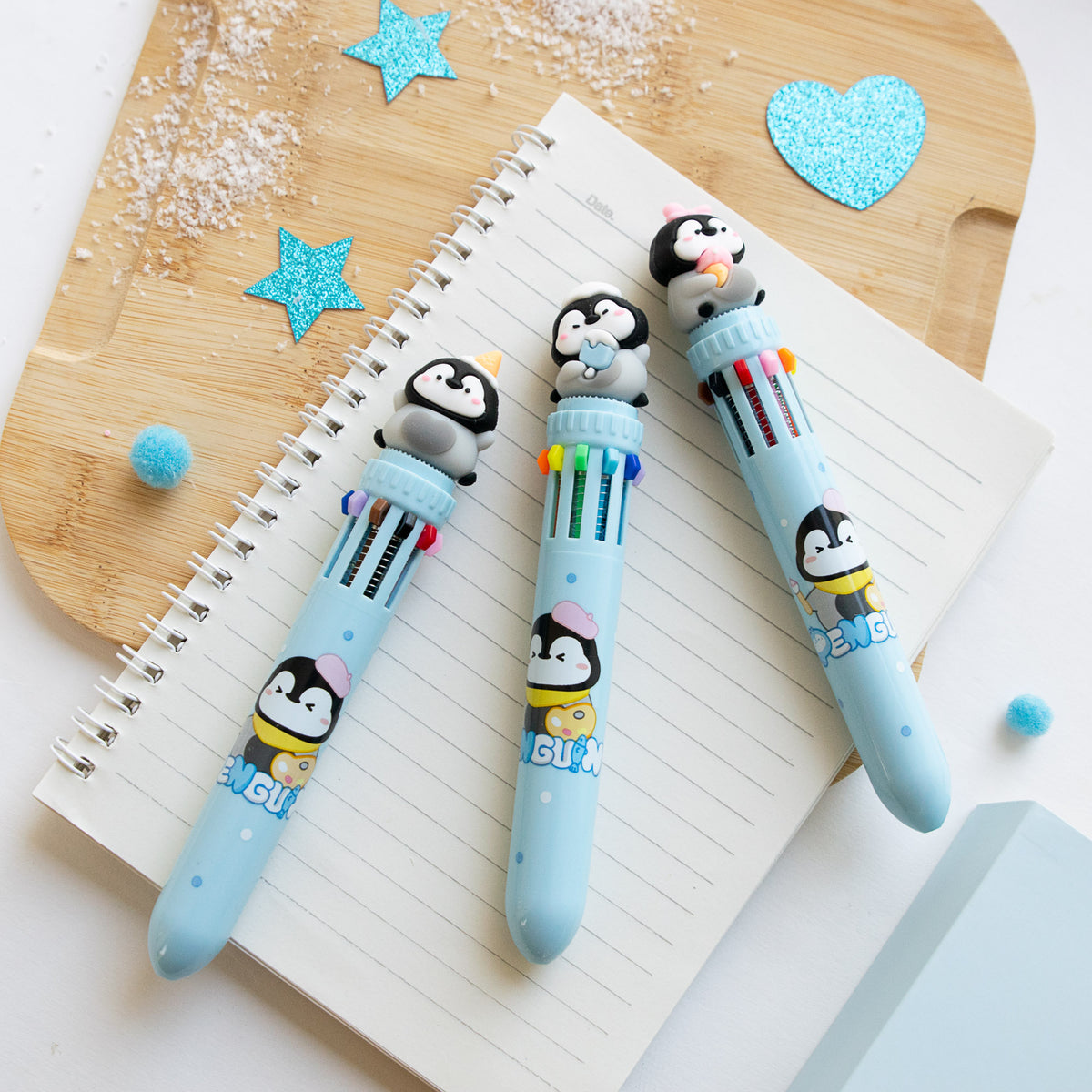 Stylo Kawaii 10 couleurs - Pingouin