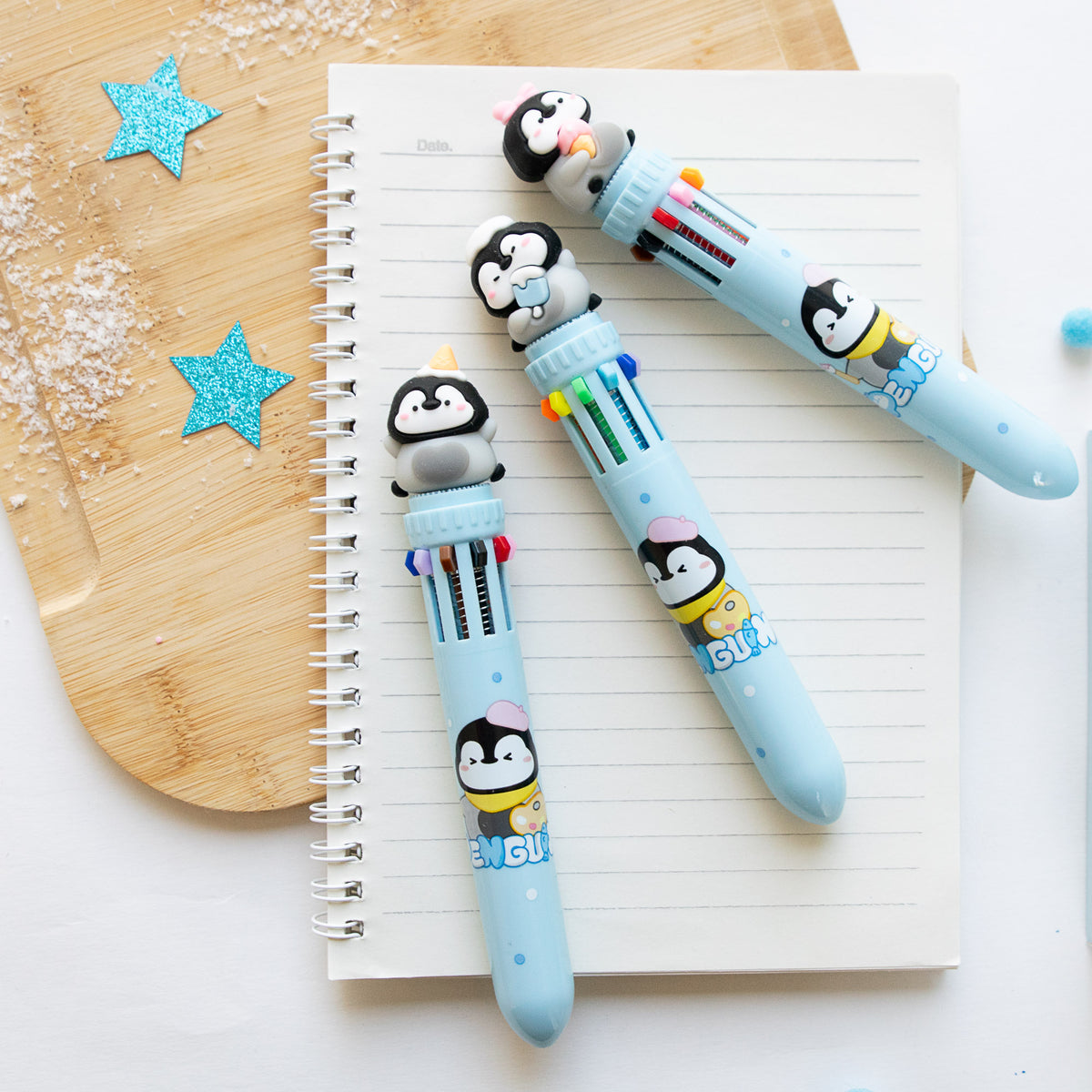Stylo Kawaii 10 couleurs - Pingouin