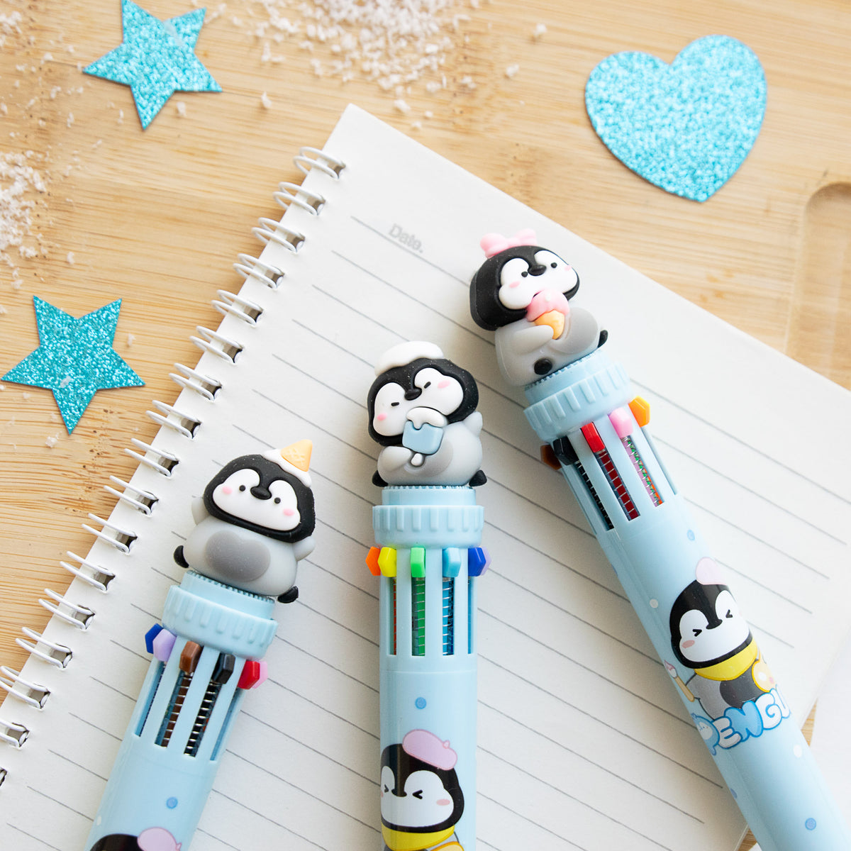 Stylo Kawaii 10 couleurs - Pingouin