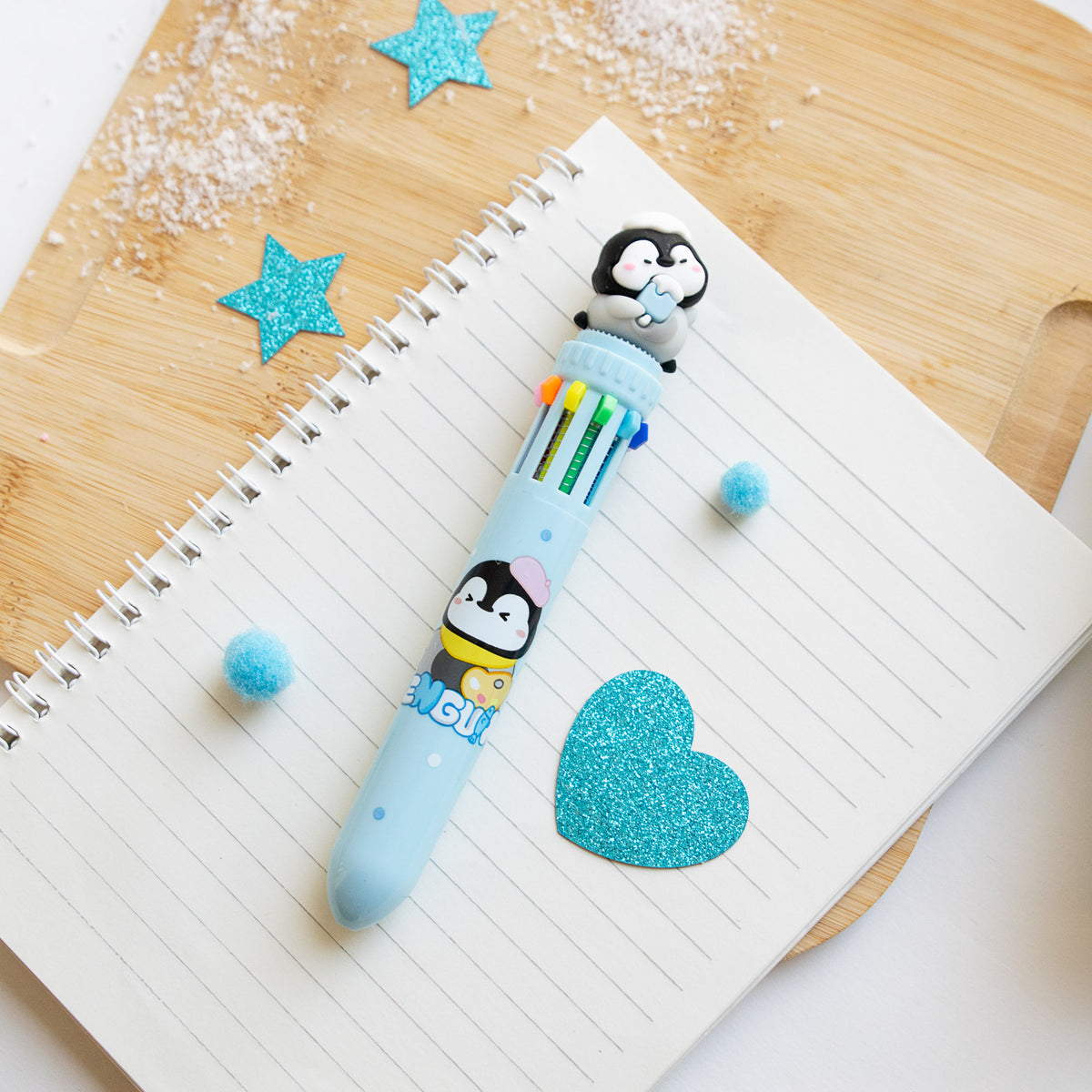 Stylo Kawaii 10 couleurs - Pingouin