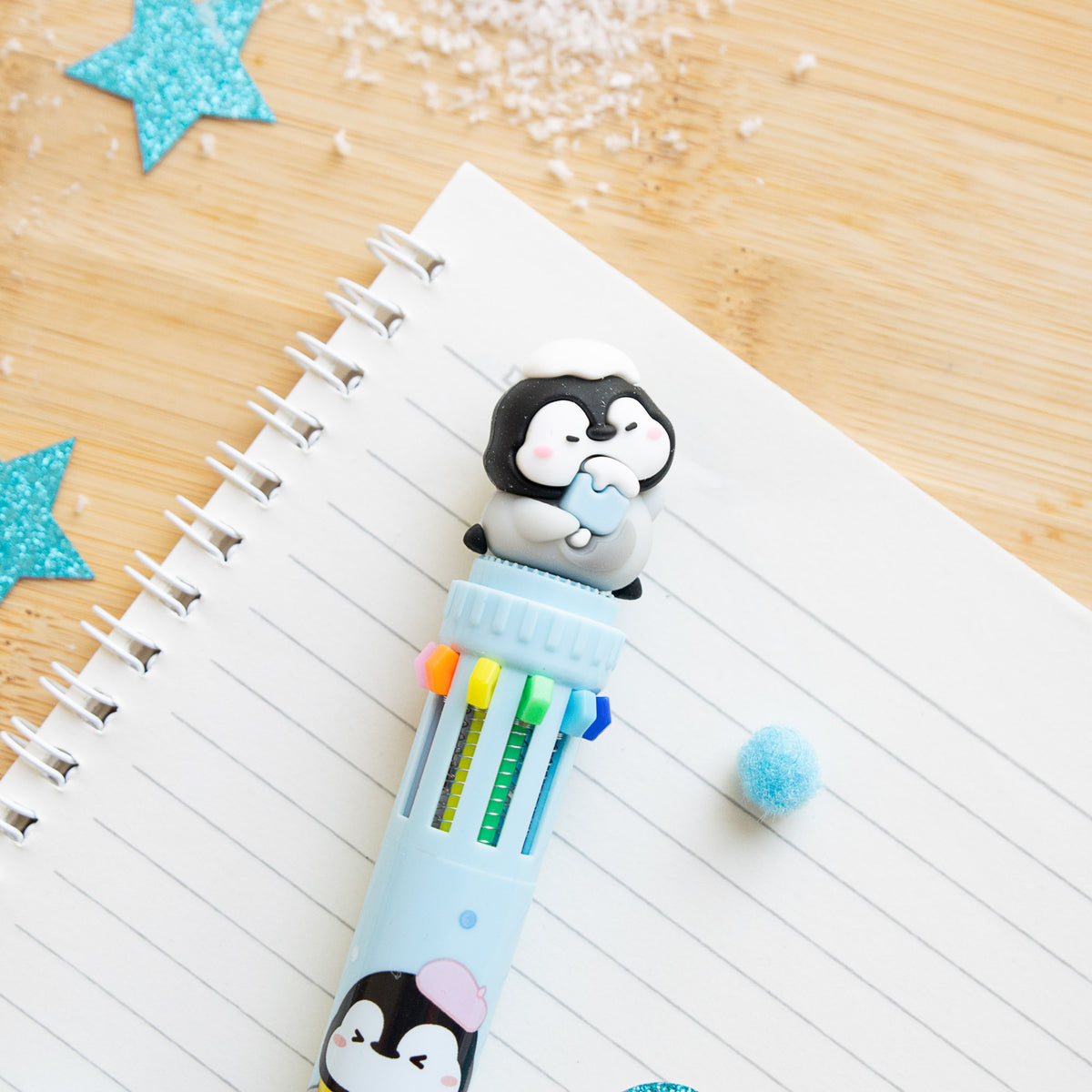 Stylo Kawaii 10 couleurs - Pingouin