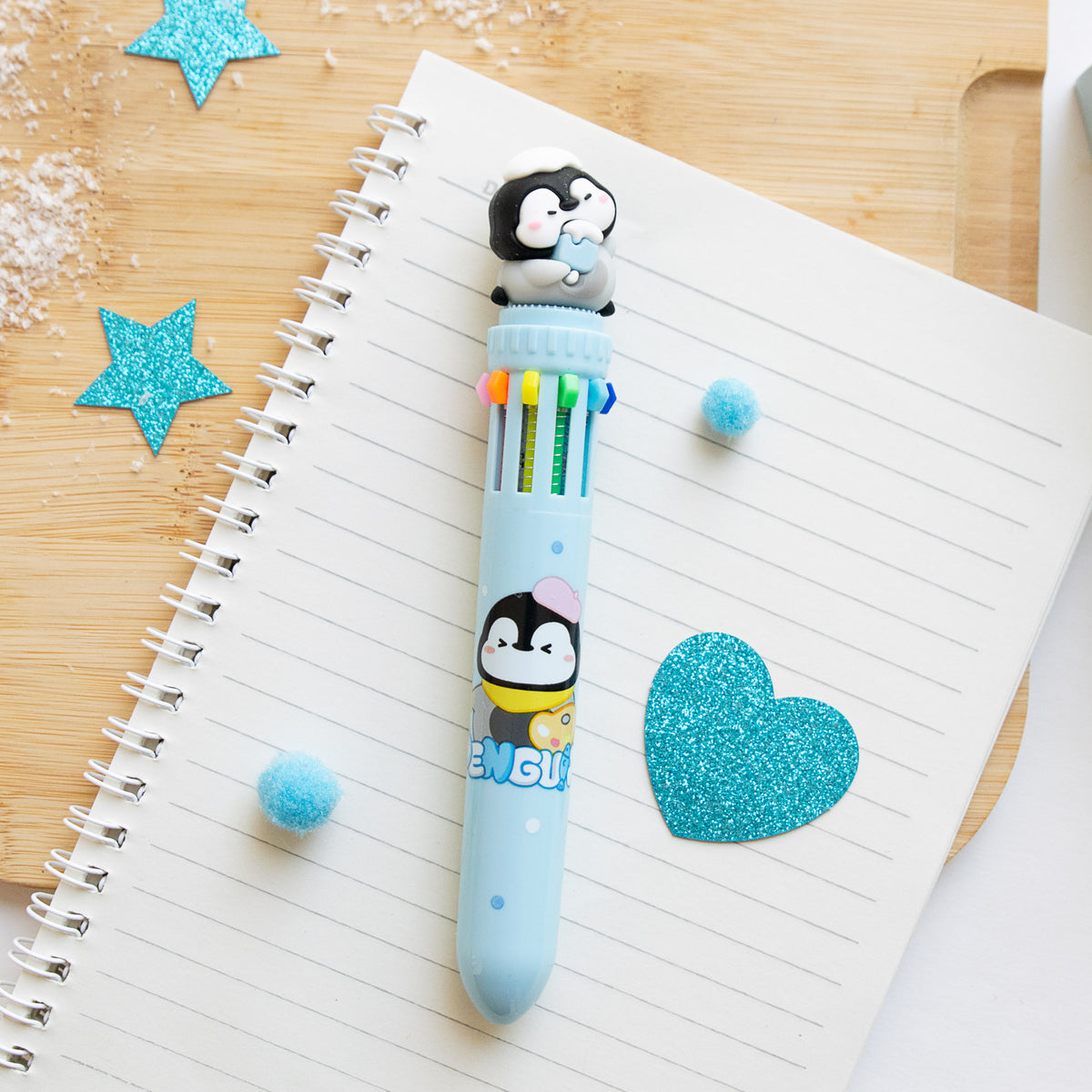 Stylo Kawaii 10 couleurs - Pingouin