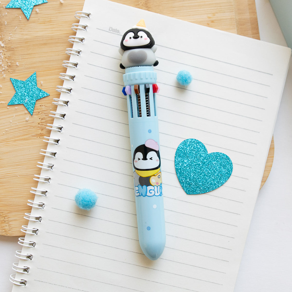 Stylo Kawaii 10 couleurs - Pingouin