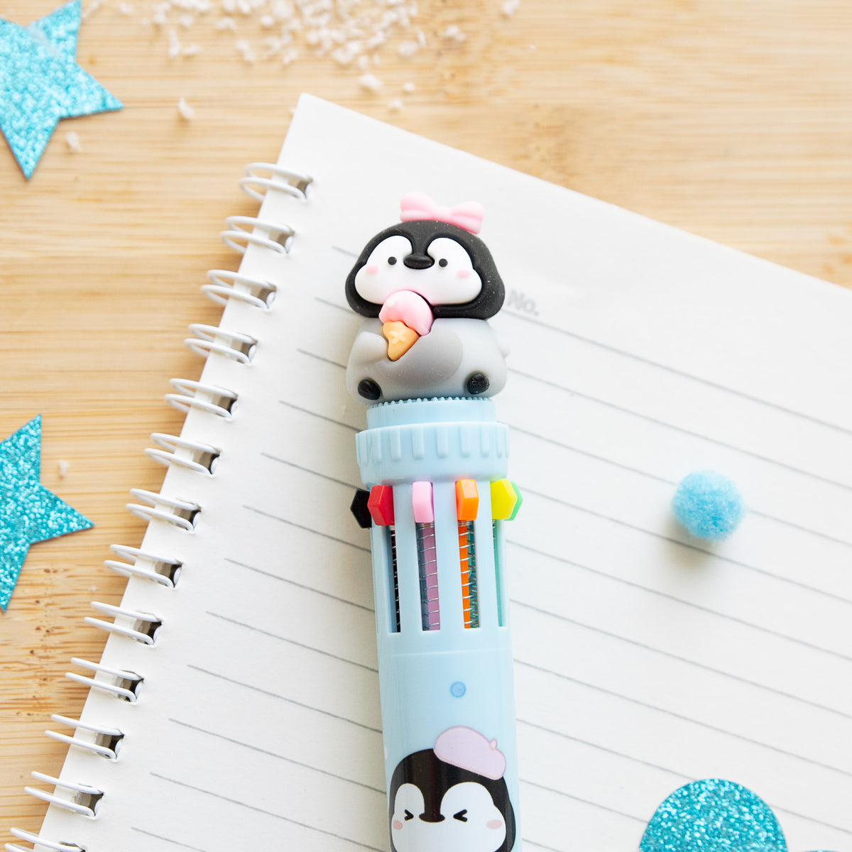 Stylo Kawaii 10 couleurs - Pingouin