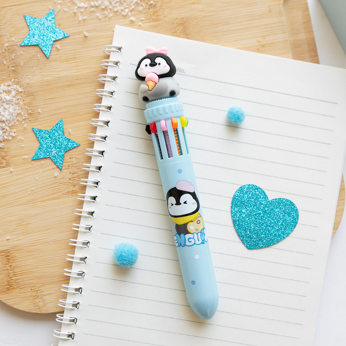 Stylo Kawaii 10 couleurs - Pingouin