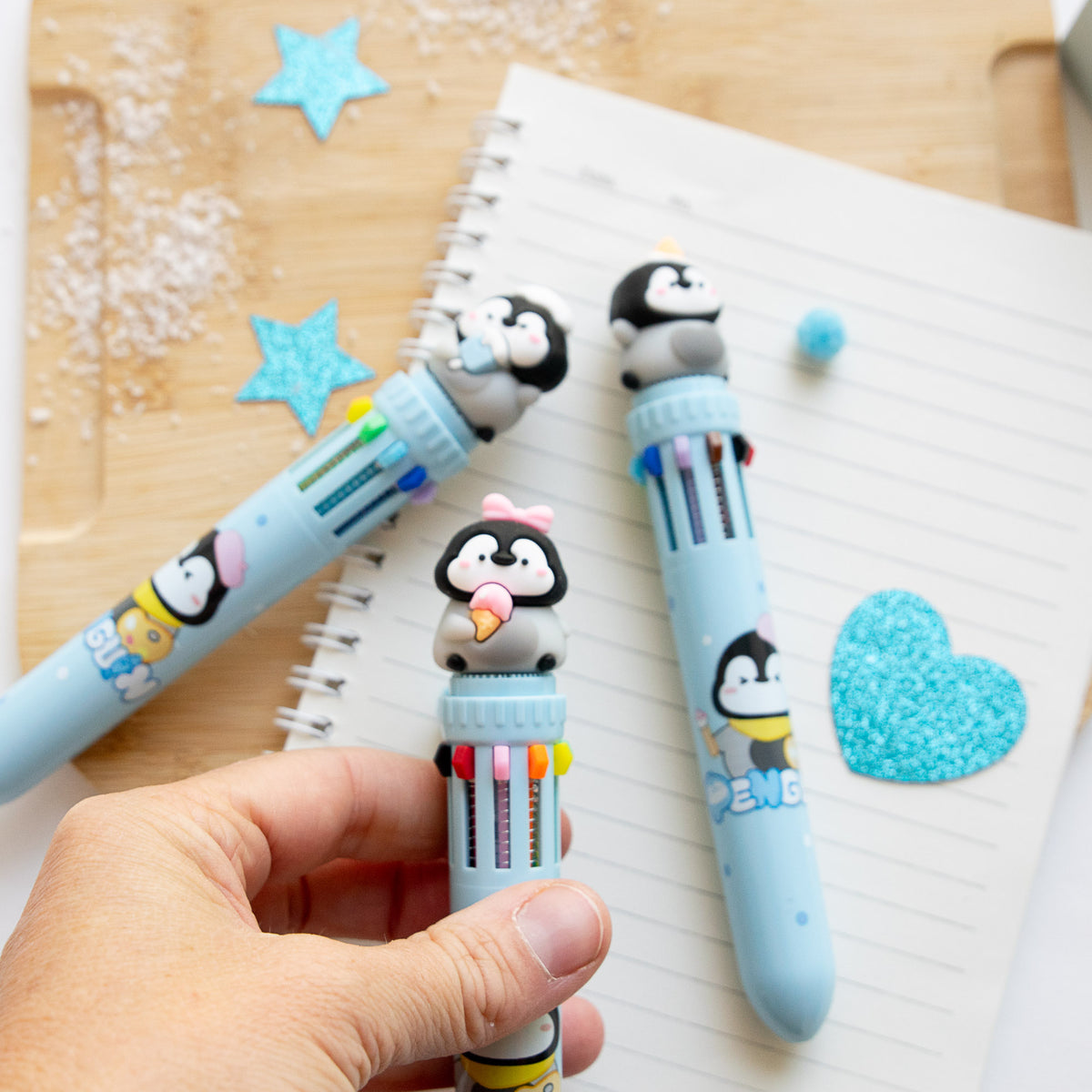 Stylo Kawaii 10 couleurs - Pingouin