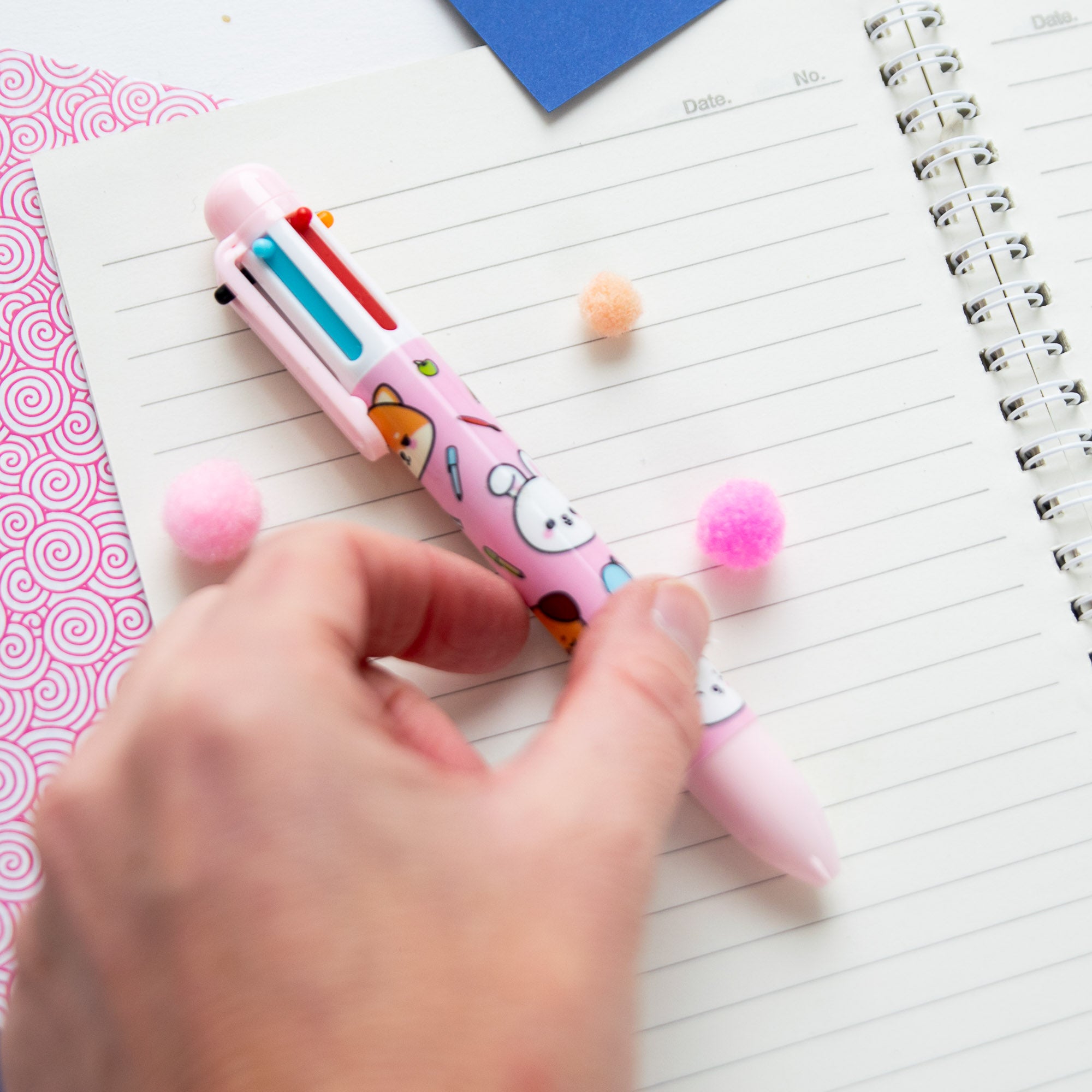 6 kleuren kawaii pen - Baby dinosaurus