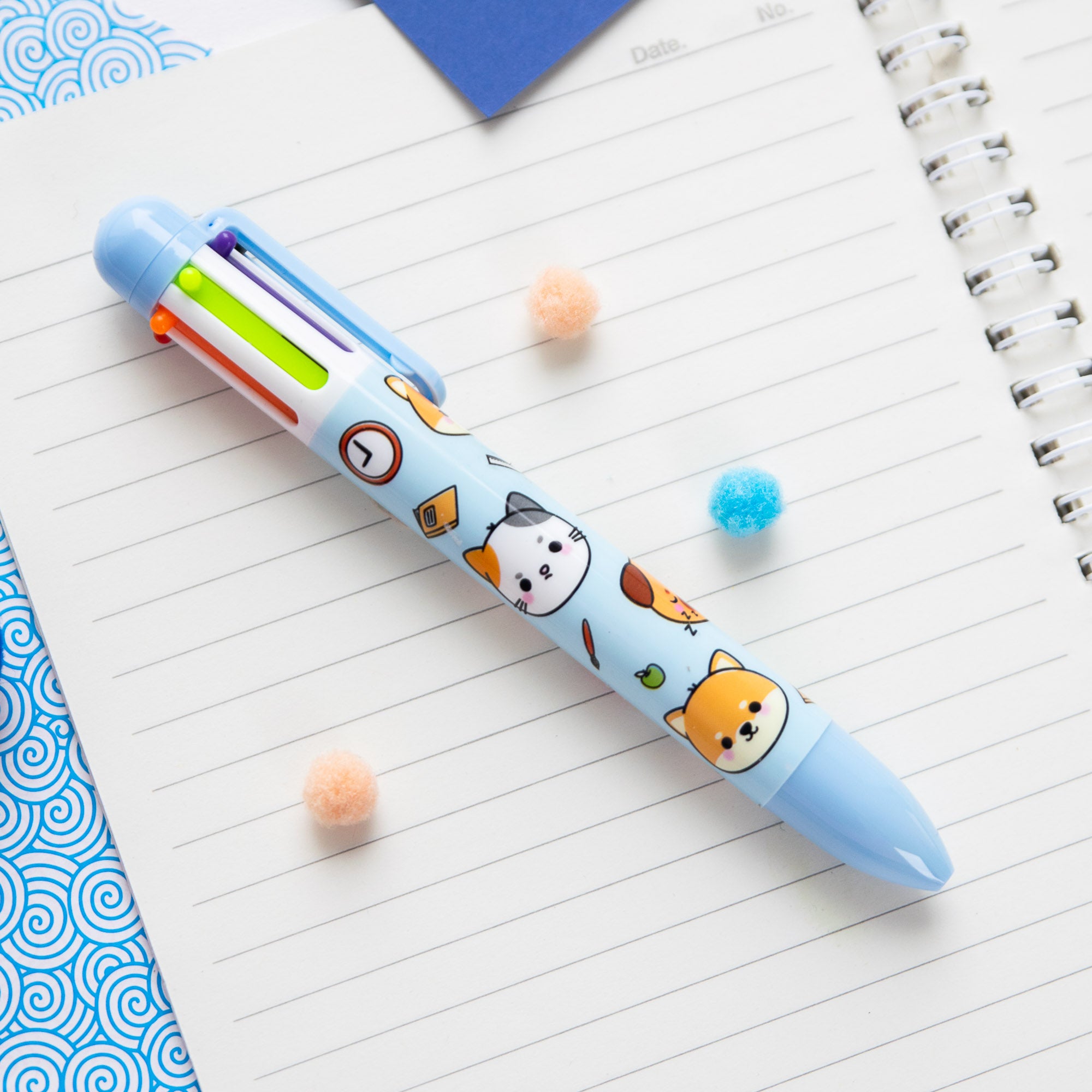 6 kleuren kawaii pen - Baby dinosaurus