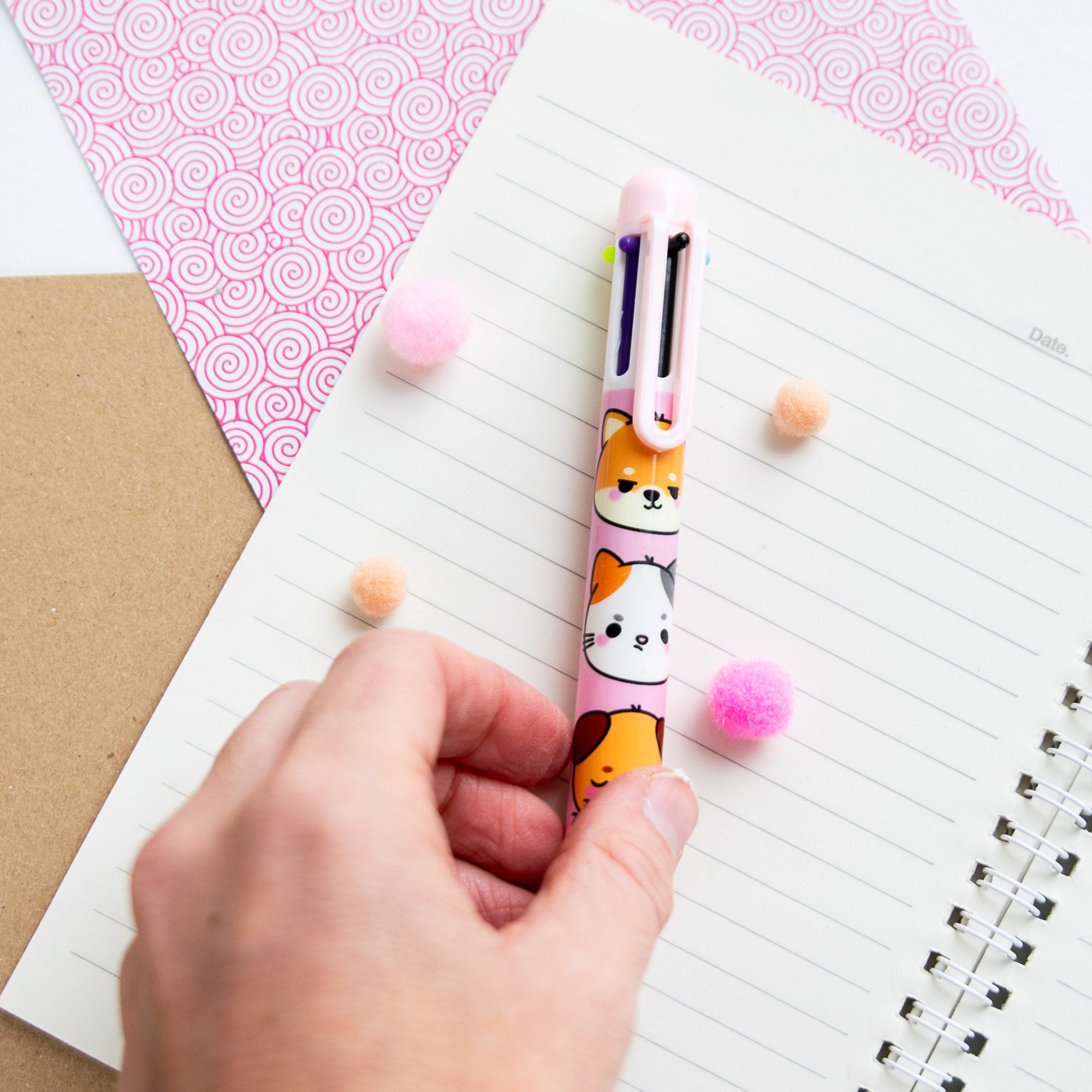 6 kleuren kawaii pen - Baby dinosaurus
