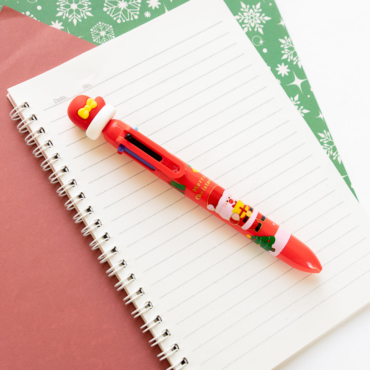 Stylo Kawaii 6 couleurs - Noël