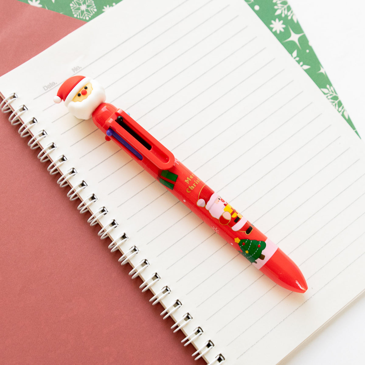 Stylo Kawaii 6 couleurs - Noël