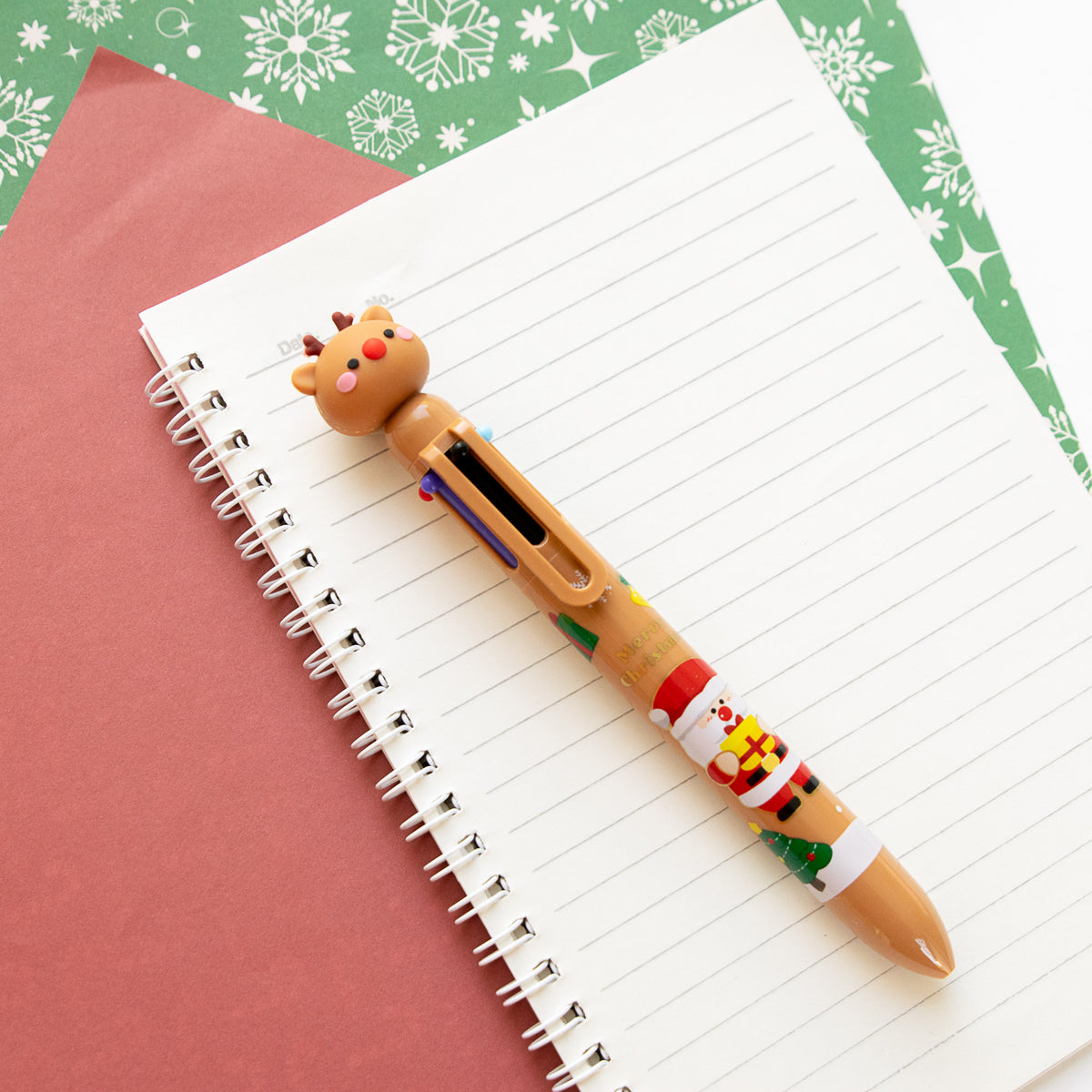 Stylo Kawaii 6 couleurs - Noël