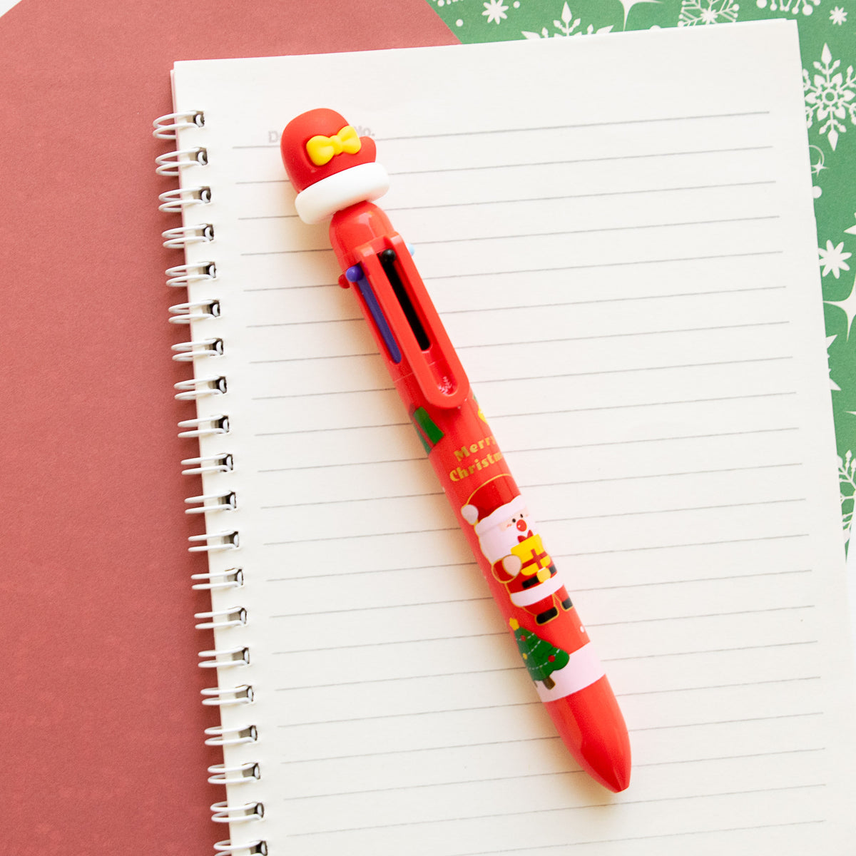 Stylo Kawaii 6 couleurs - Noël
