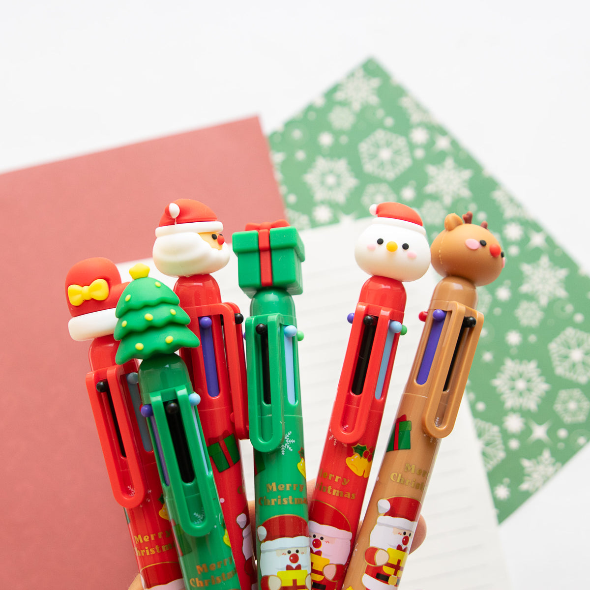 Stylo Kawaii 6 couleurs - Noël
