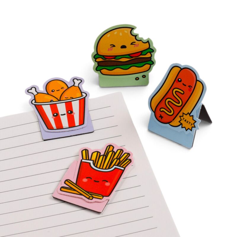Marque-pages magnétiques Fast Food Kawaii (x4)