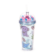 Becher mit Strohhalm – Maddie der Axolotl – 500 ml
