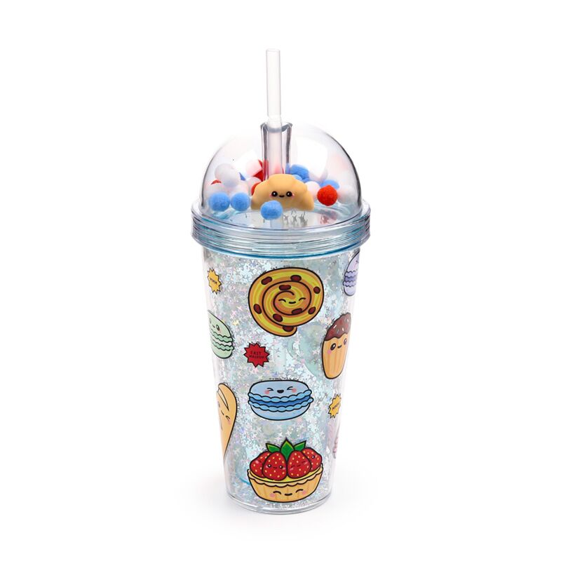 Gobelet Incassable avec Paille - Viennoiserie- 500 ml
