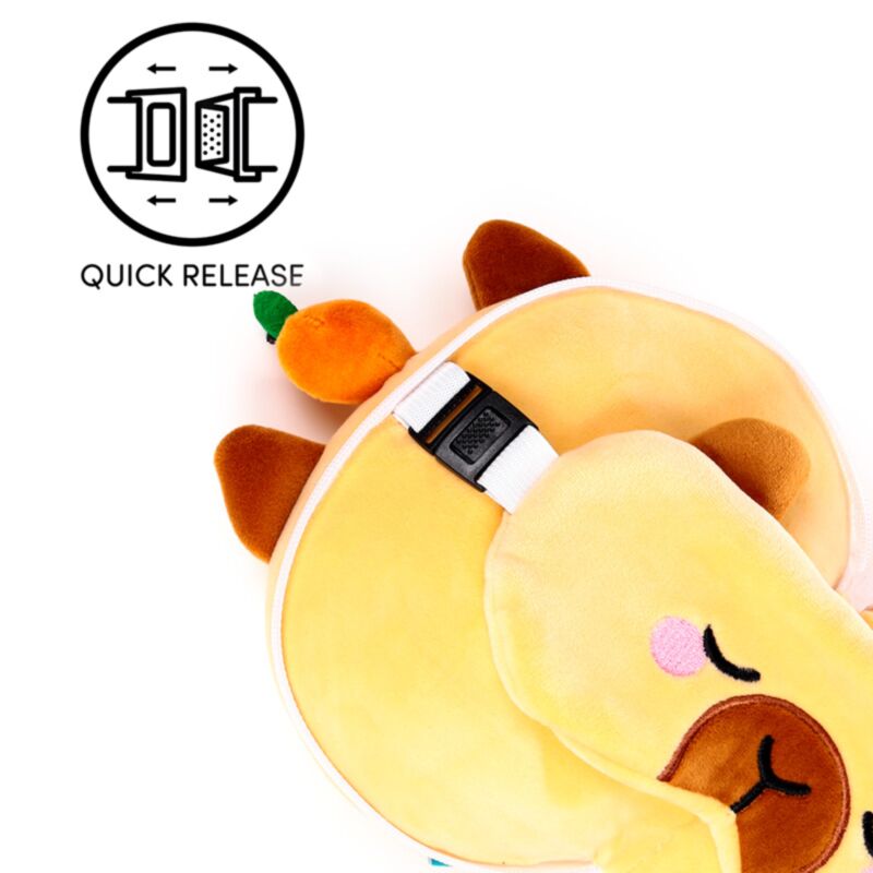 Coussin de voyage 2 en 1 avec masque - Capybara