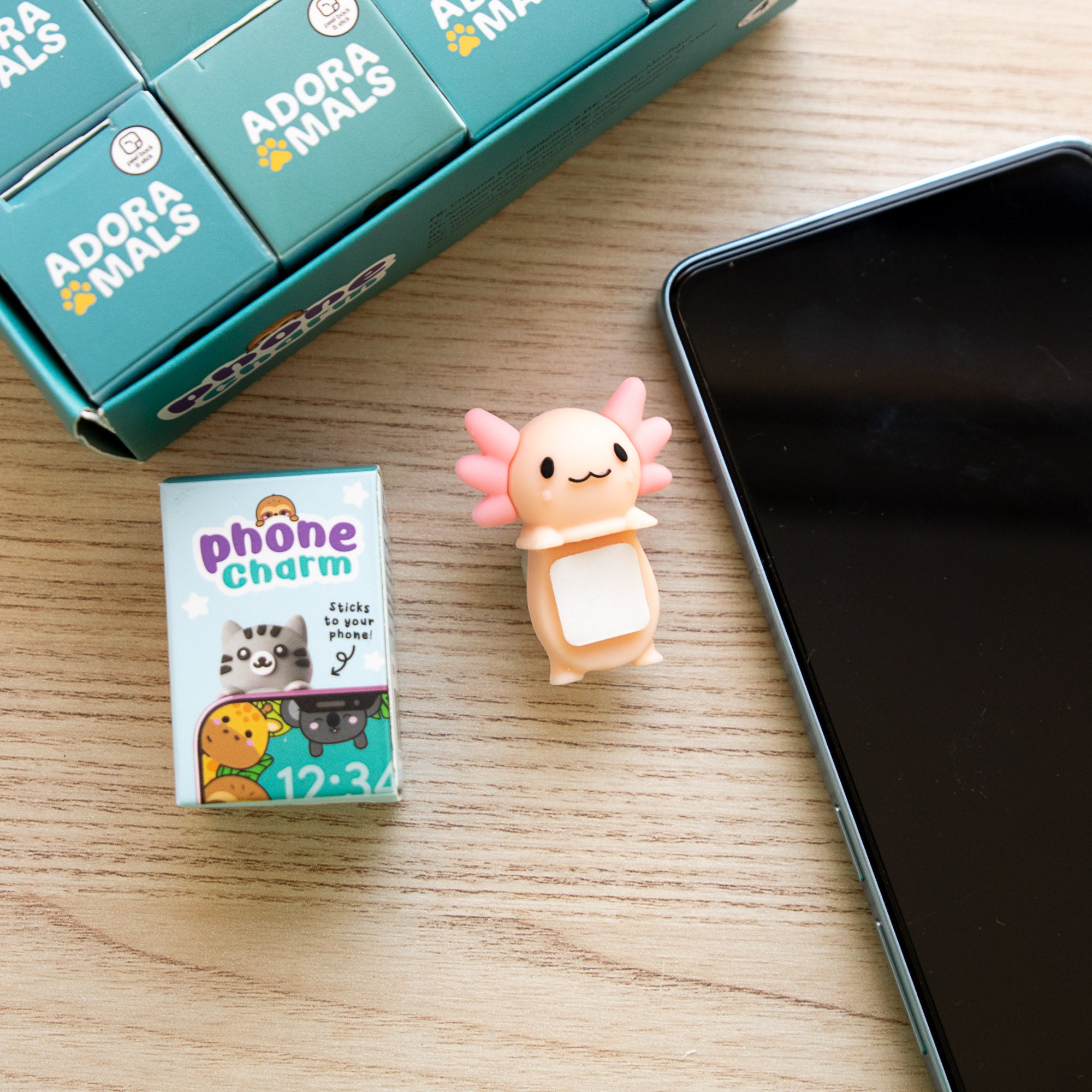 Charm de téléphone Axolotl Kawaii adhésif