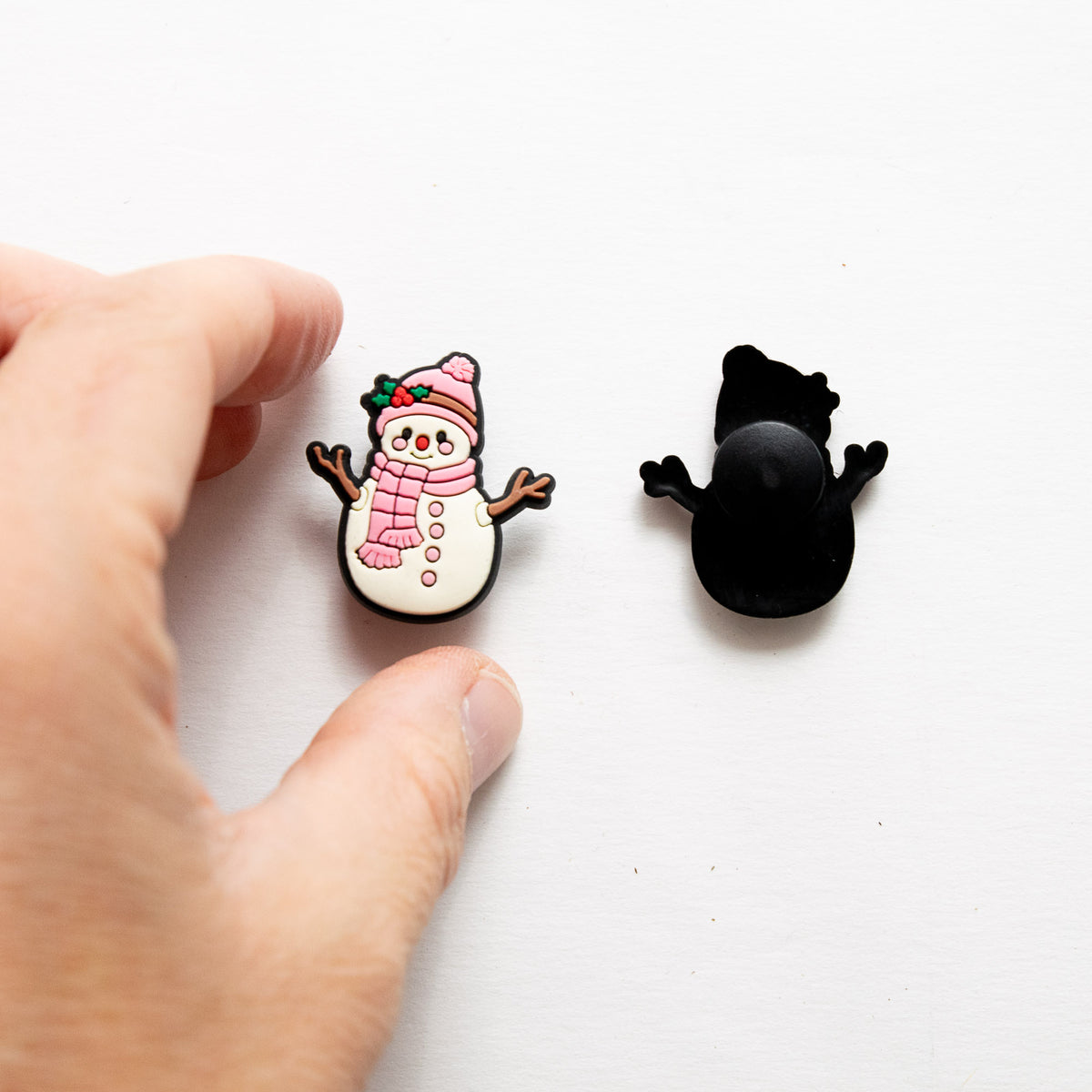 Accessoire pour Crocs Bonhomme de Neige Rose