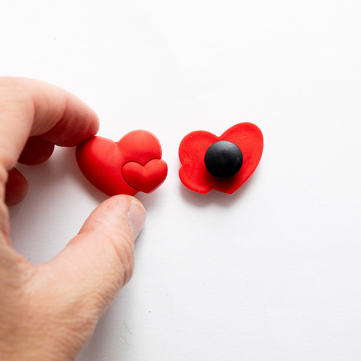 Accessoires pour Crocs Double Coeur Rouge