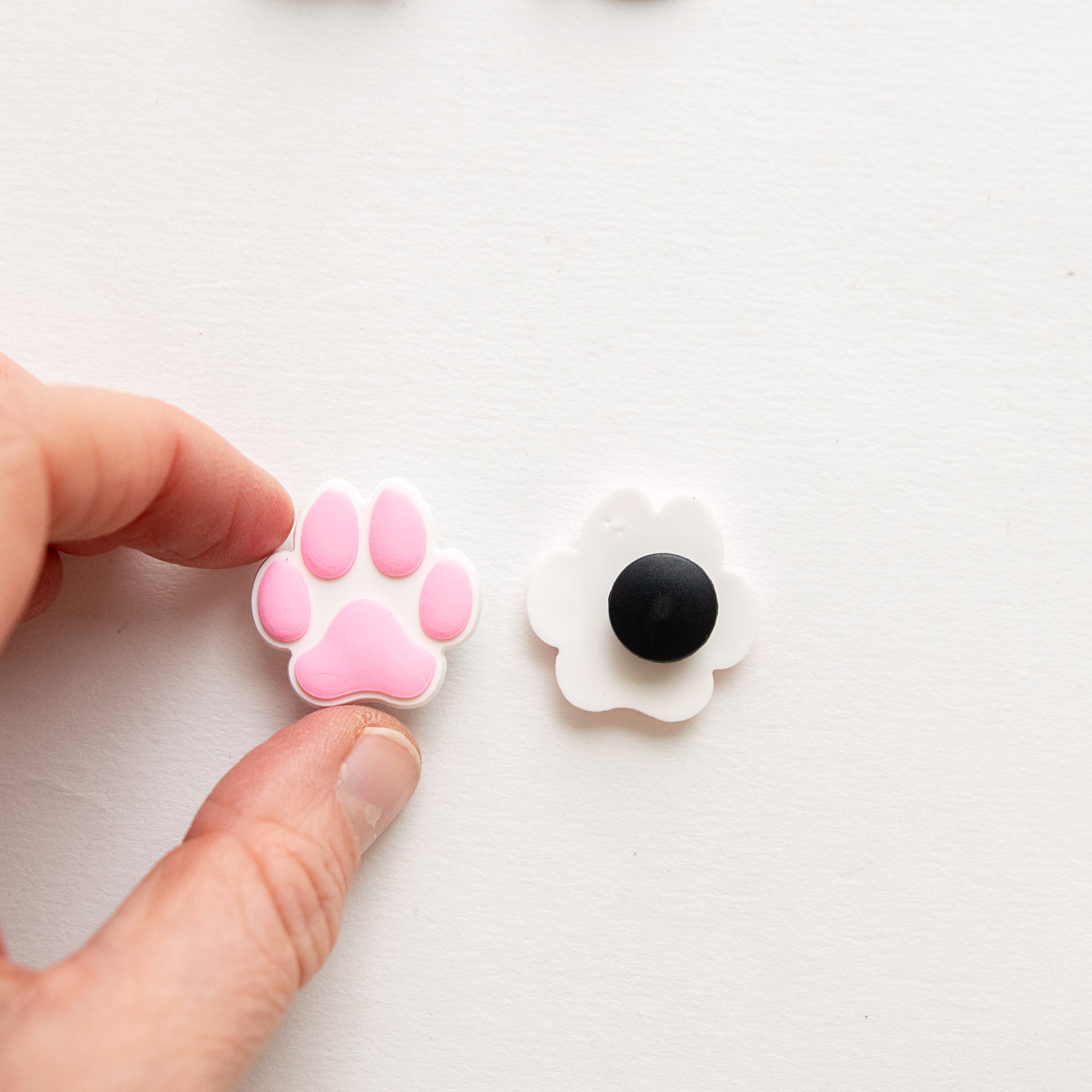 Accessoires pour Crocs Patte de Chien Rose/Blanc