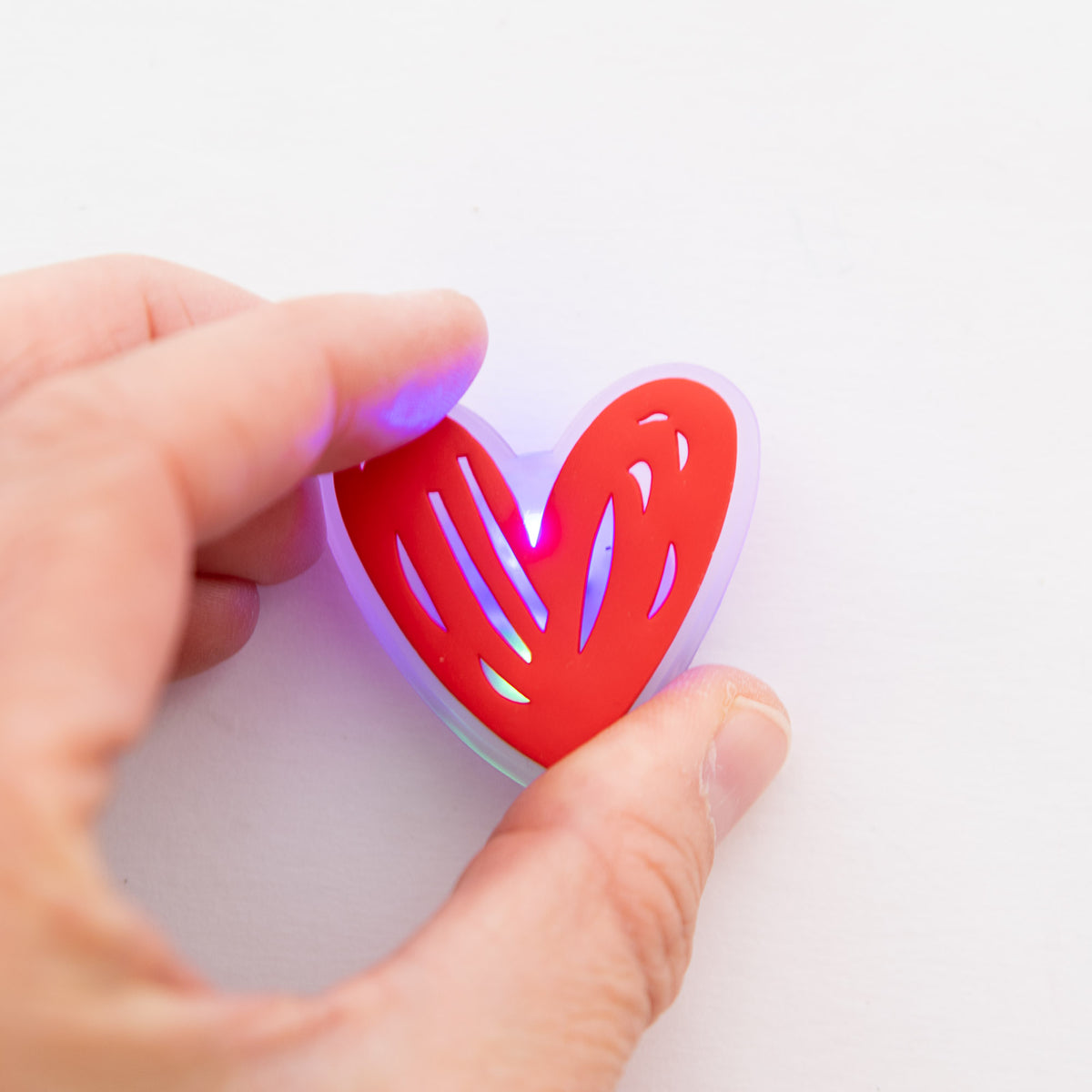 Charm LED Lumineux pour Crocs Coeur Rouge