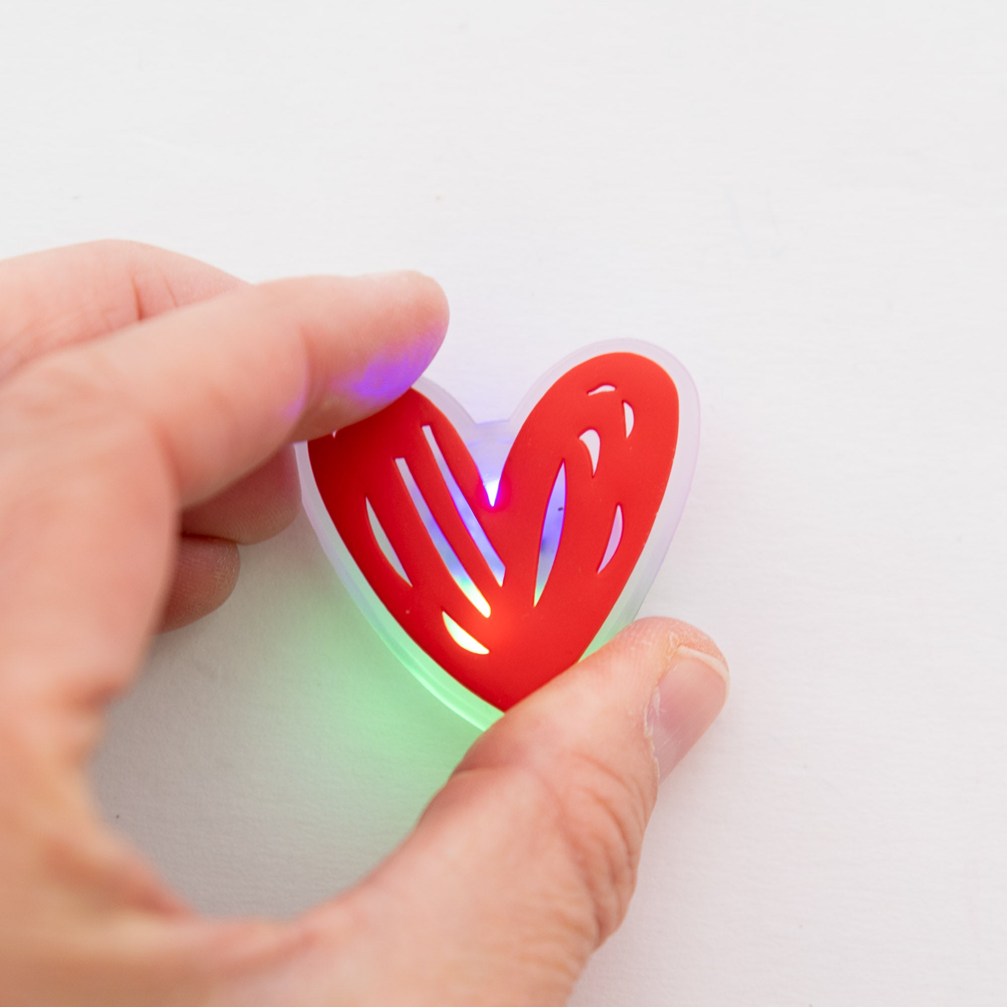 Charm LED Lumineux pour Crocs Coeur Rouge