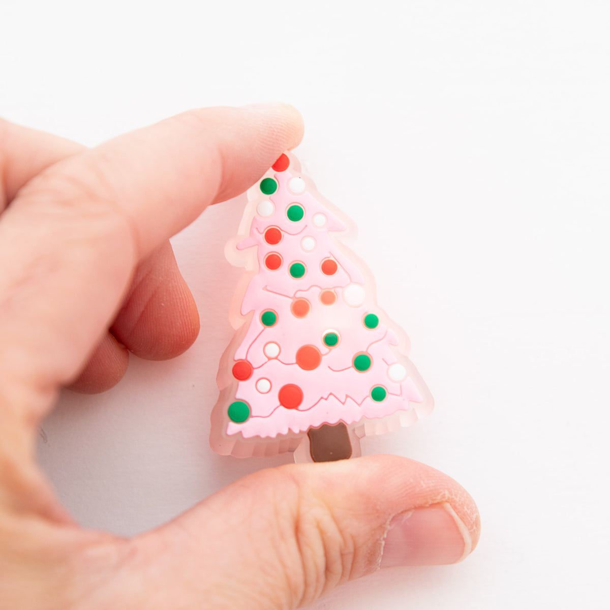 Charm LED Lumineux pour Crocs Sapin Rose de Noël