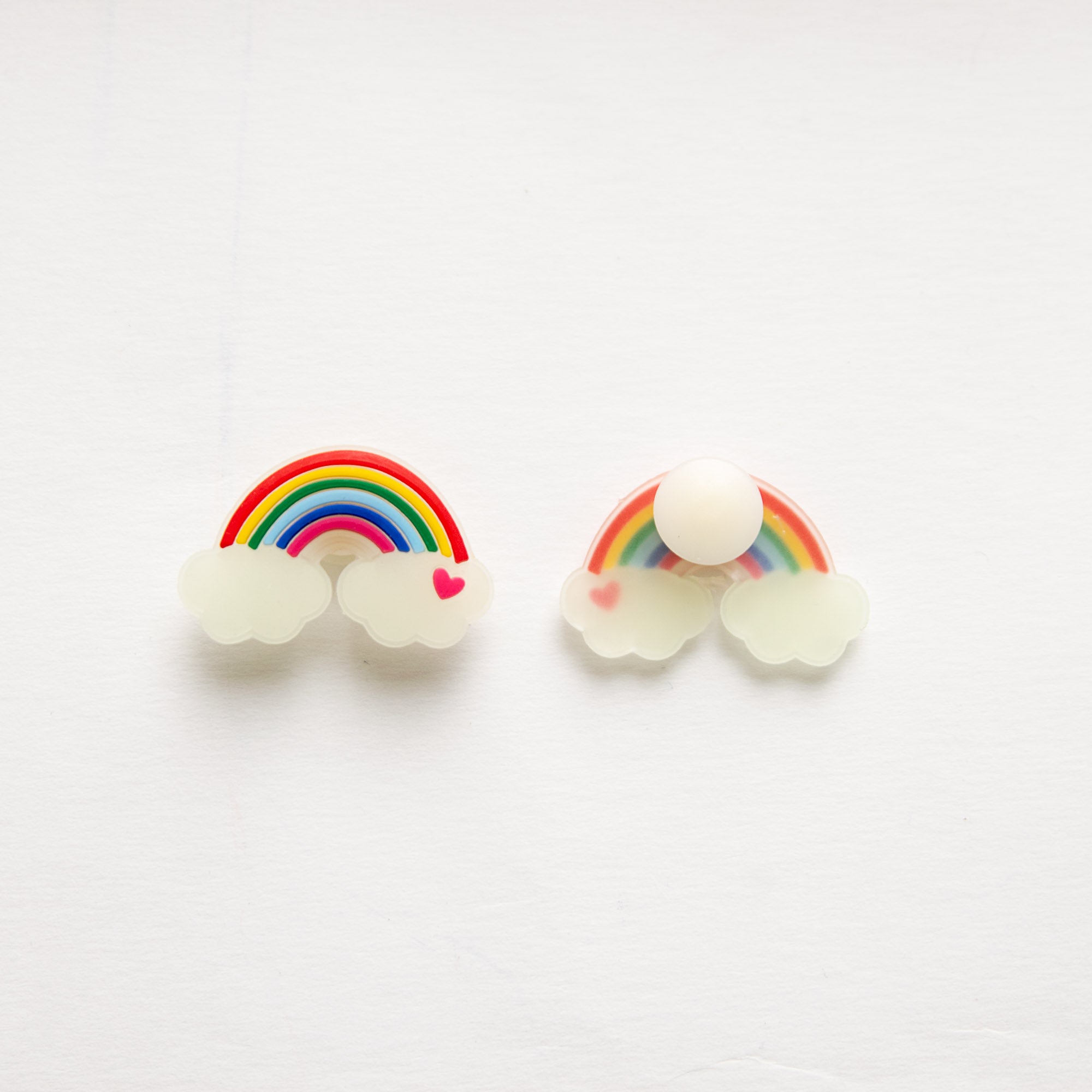 Accessoire Phosphorecent pour Crocs Arc-en-ciel & Coeur