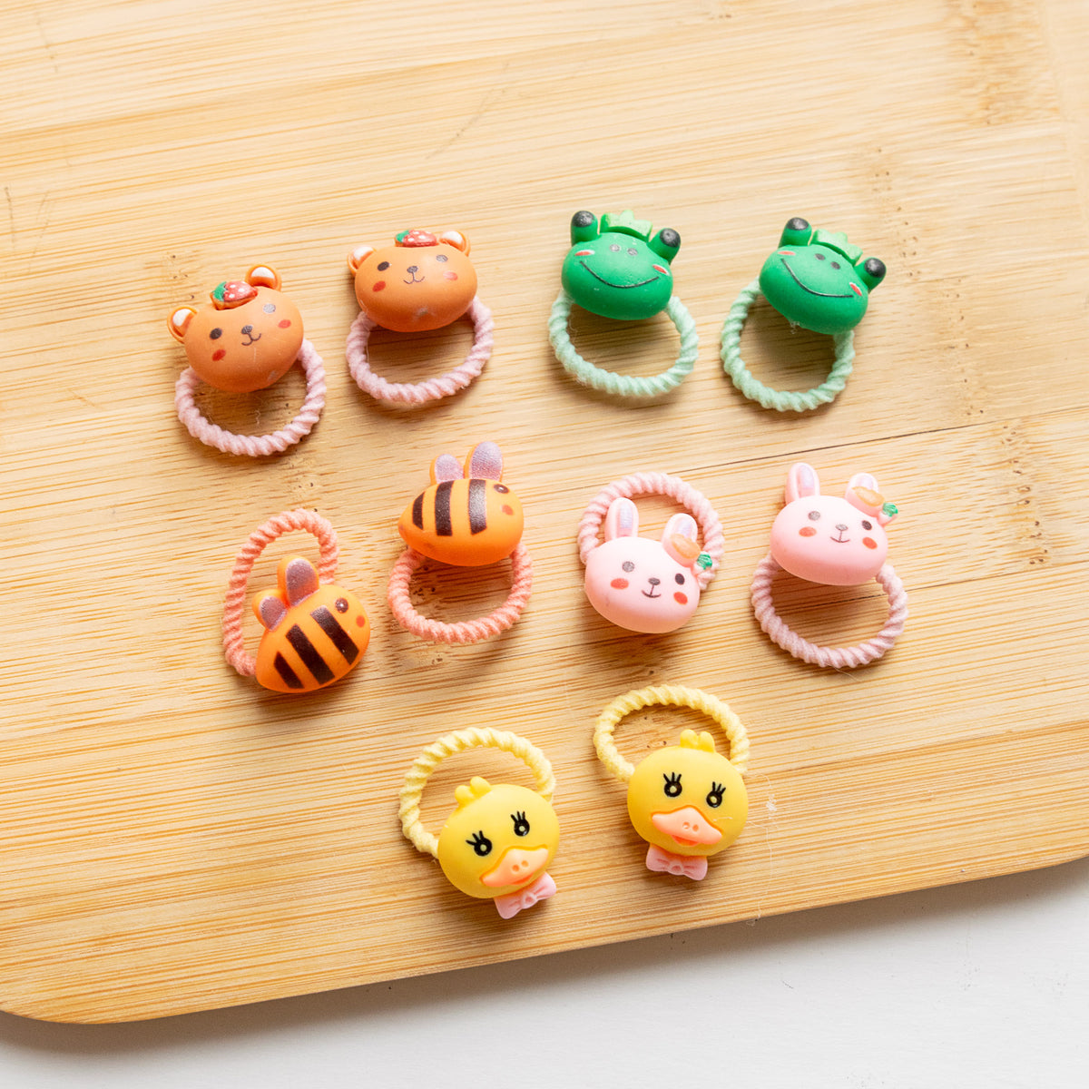 Lot de 10 élastiques Animaux Kawaii