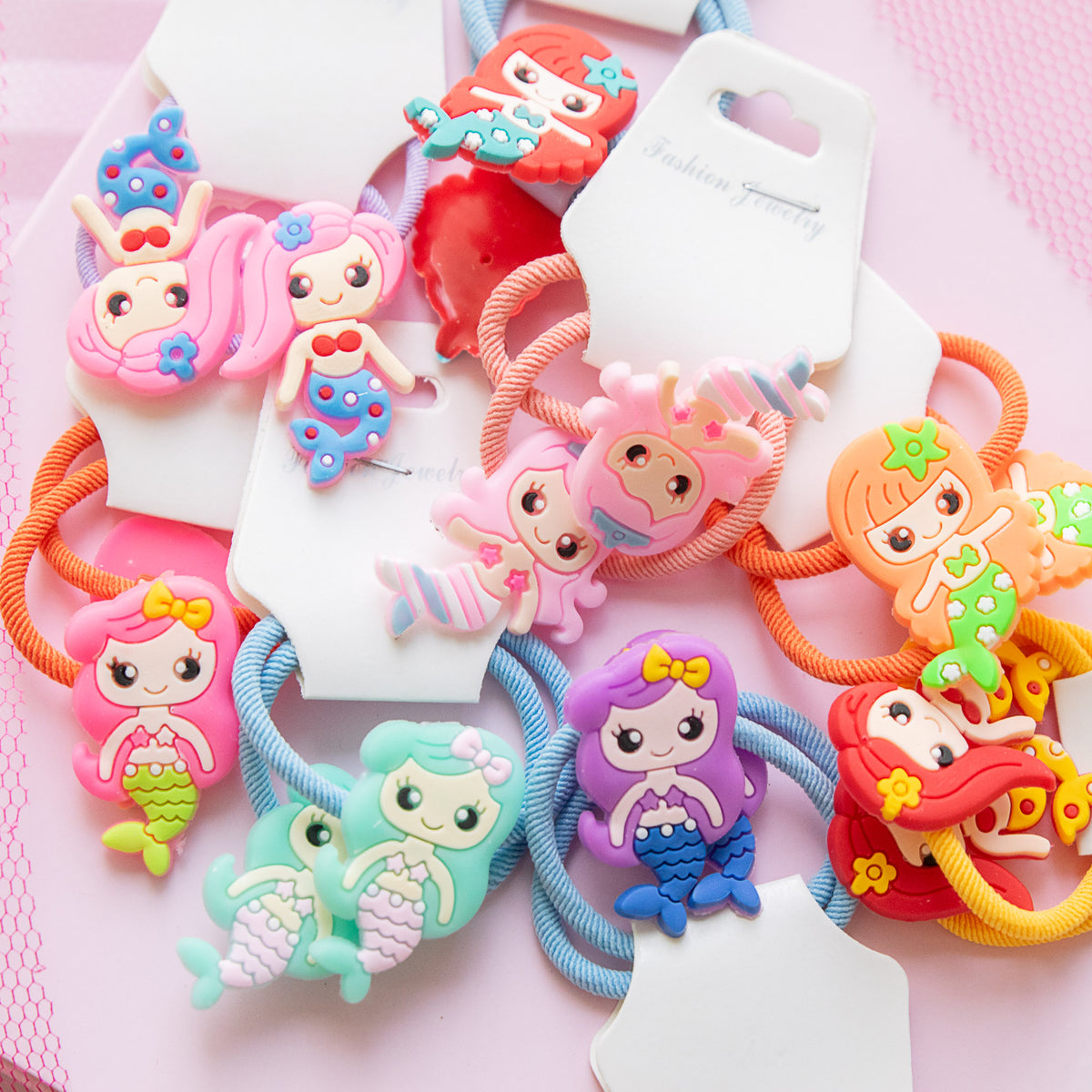 Lot de 2 élastiques Cheveux Kawaii Sirène