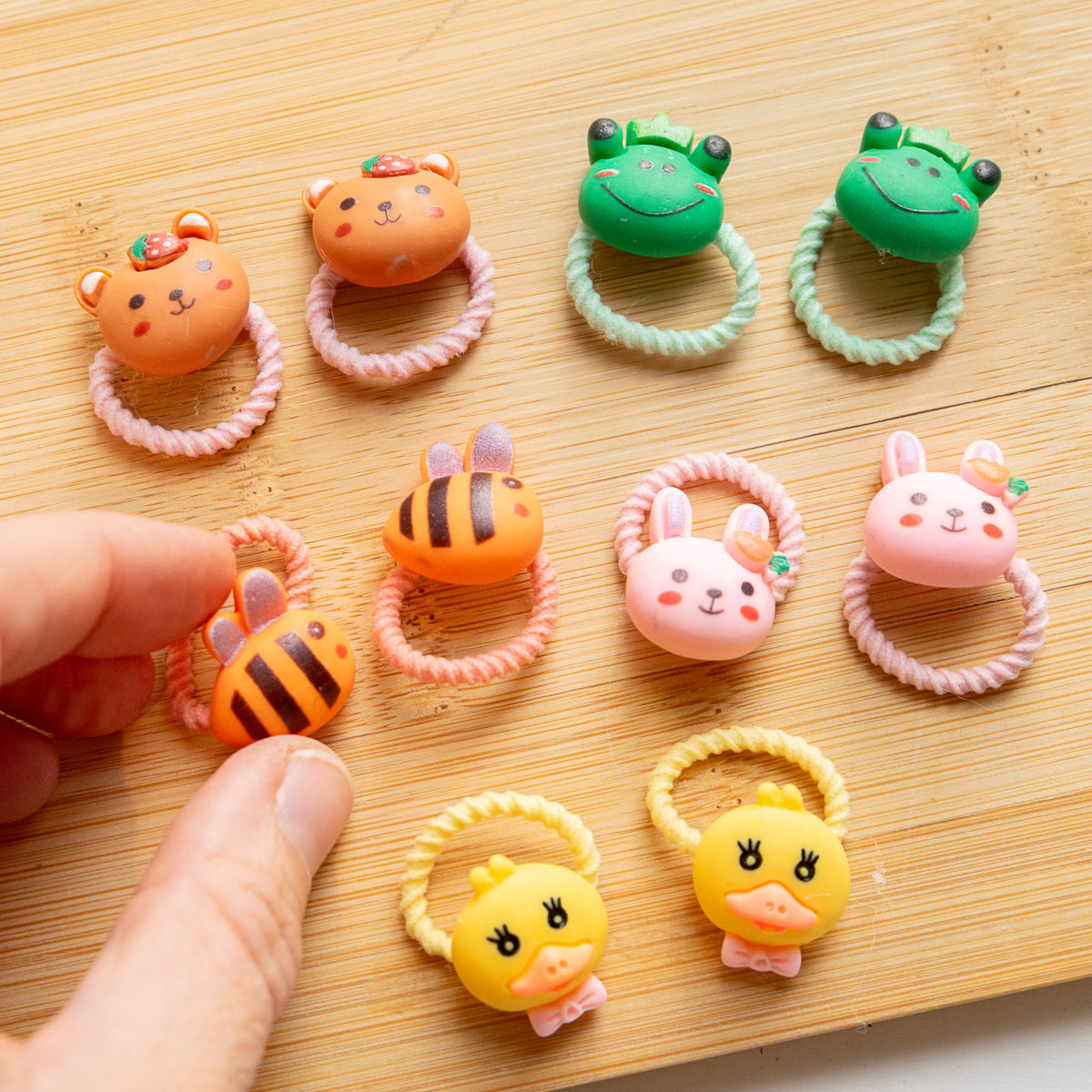Lot de 10 élastiques Animaux Kawaii