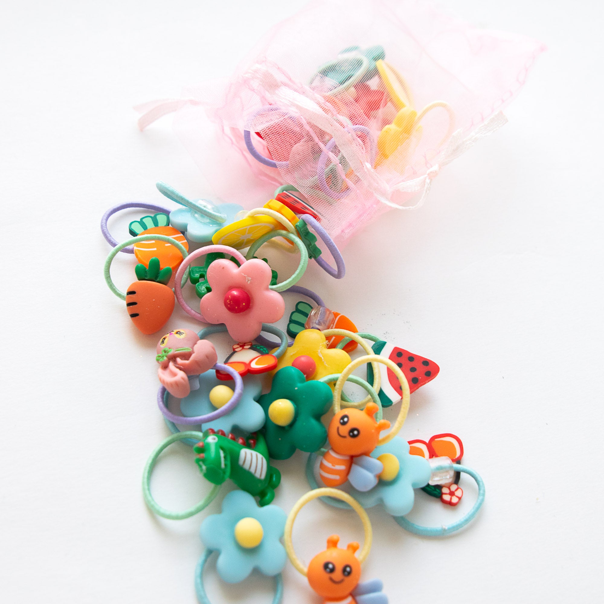 Haarspangen mit Schmetterlings-, Schleifen- und Fruchtmotiven, 10 Stück