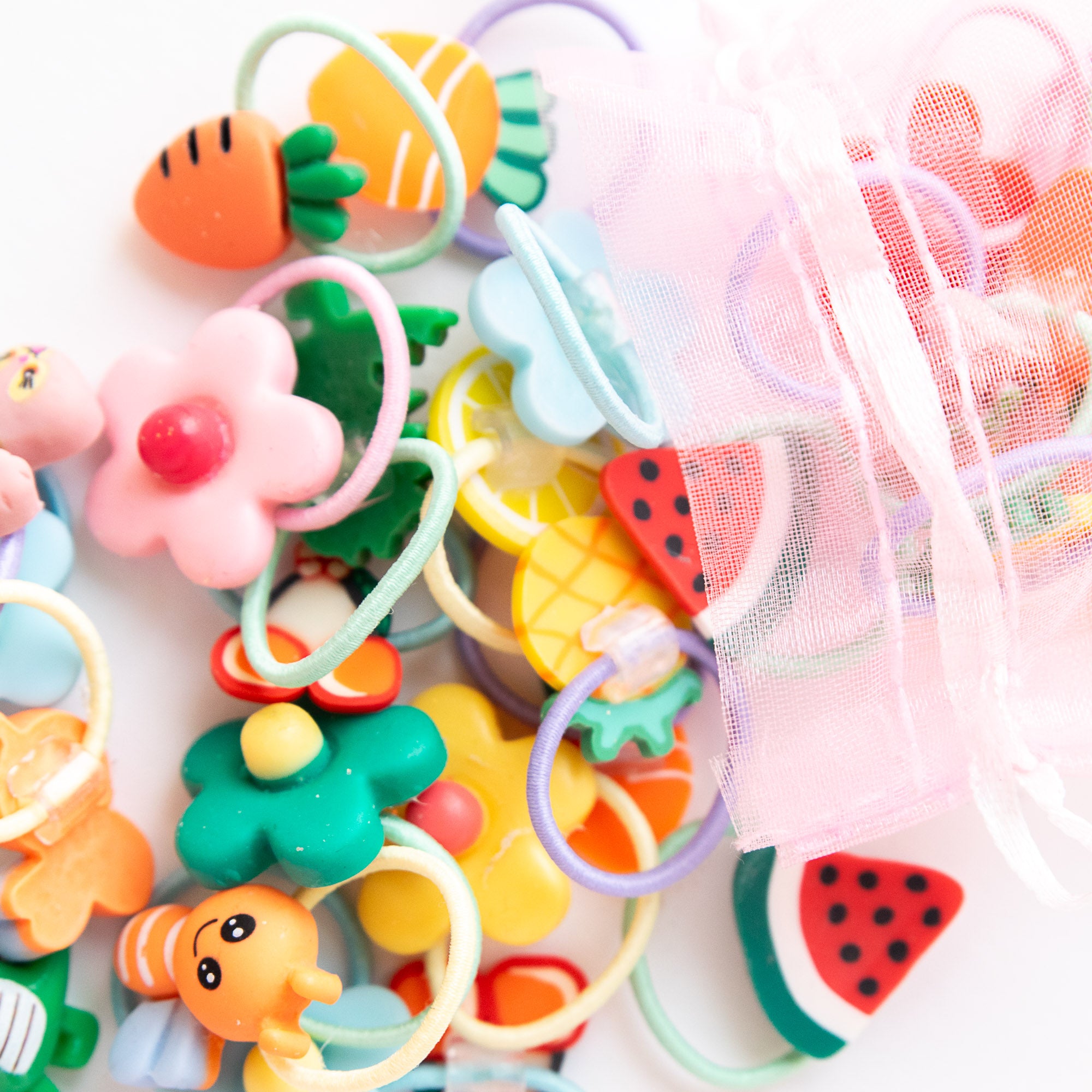 Haarspangen mit Schmetterlings-, Schleifen- und Fruchtmotiven, 10 Stück