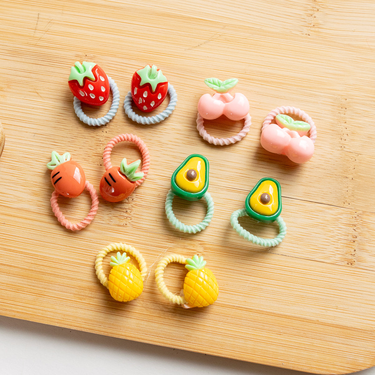 Lot de 10 élastiques Kawaii - Fruits & Légumes
