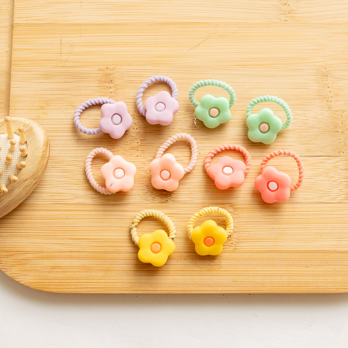Lot de 10 élastiques Kawaii - Fleurs