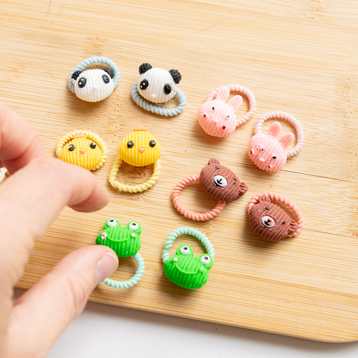 Lot de 10 élastiques Animaux Kawaii