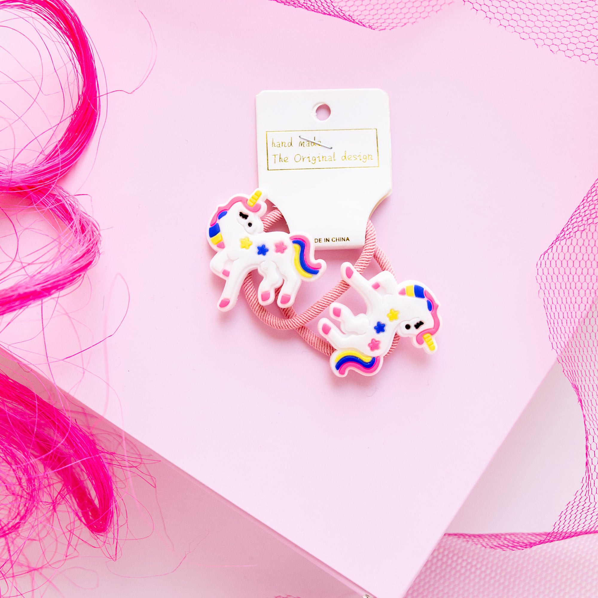 Lot de 2 élastiques Cheveux Kawaii Licorne