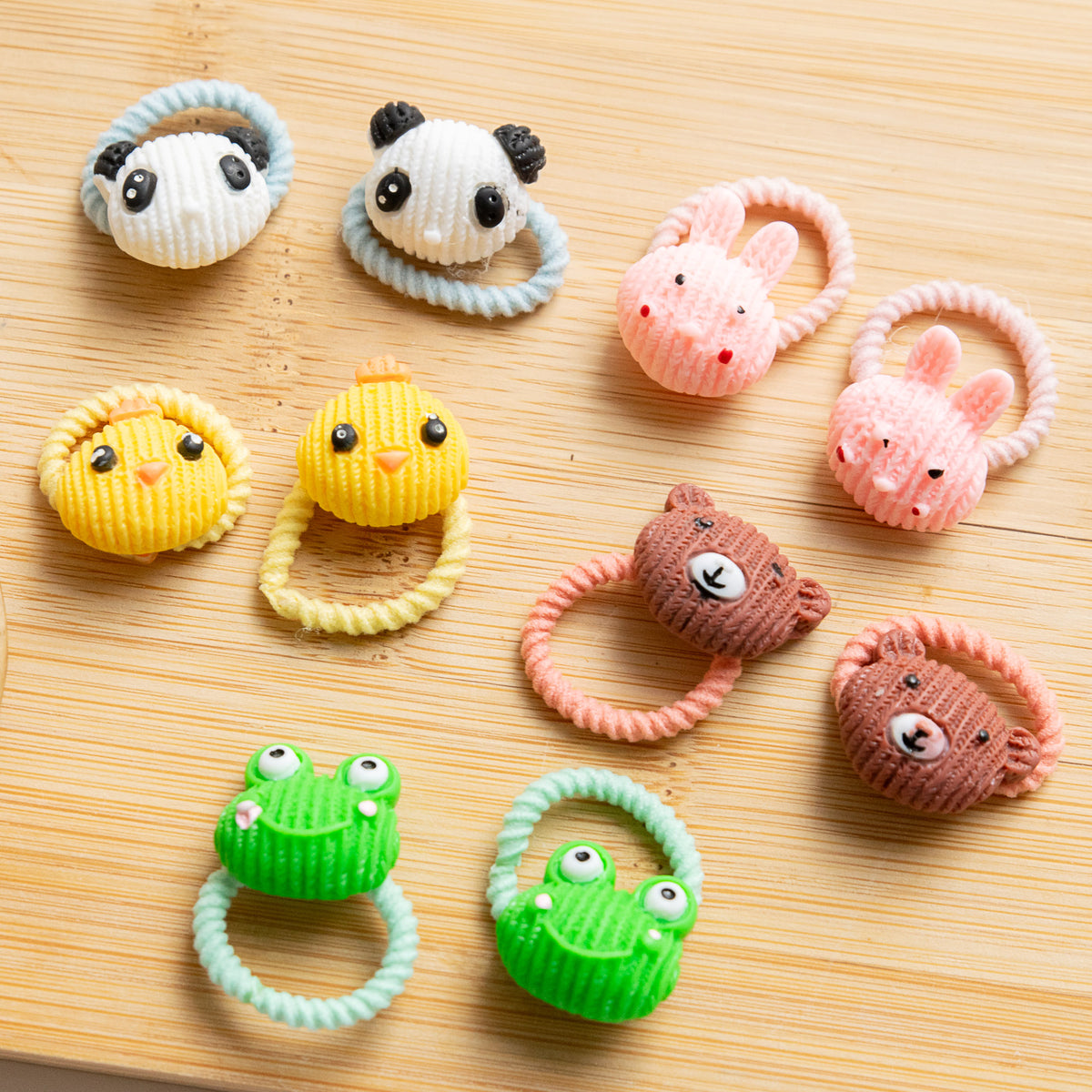 Lot de 10 élastiques Animaux Kawaii