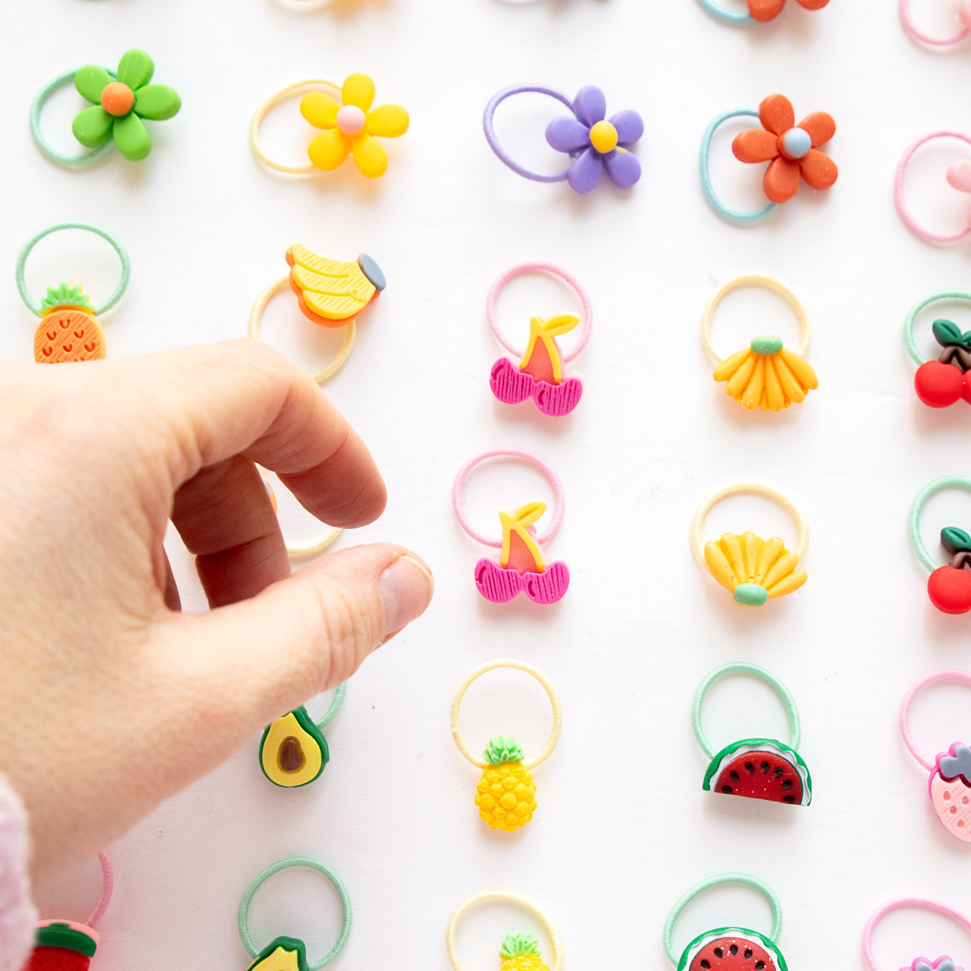 Haarspangen mit Schmetterlings-, Schleifen- und Fruchtmotiven, 10 Stück