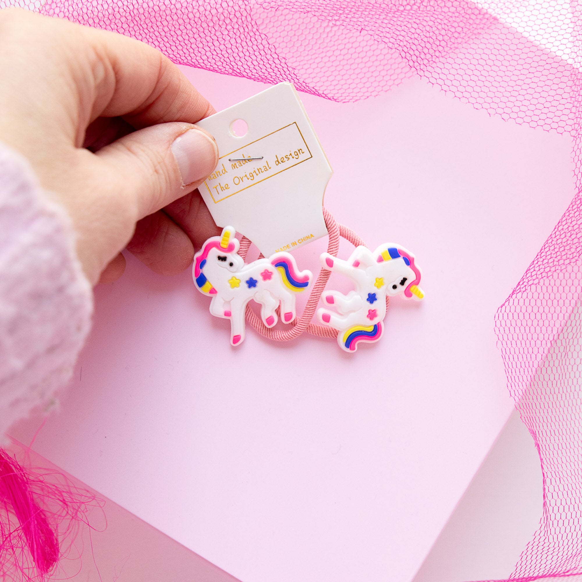 Lot de 2 élastiques Cheveux Kawaii Licorne