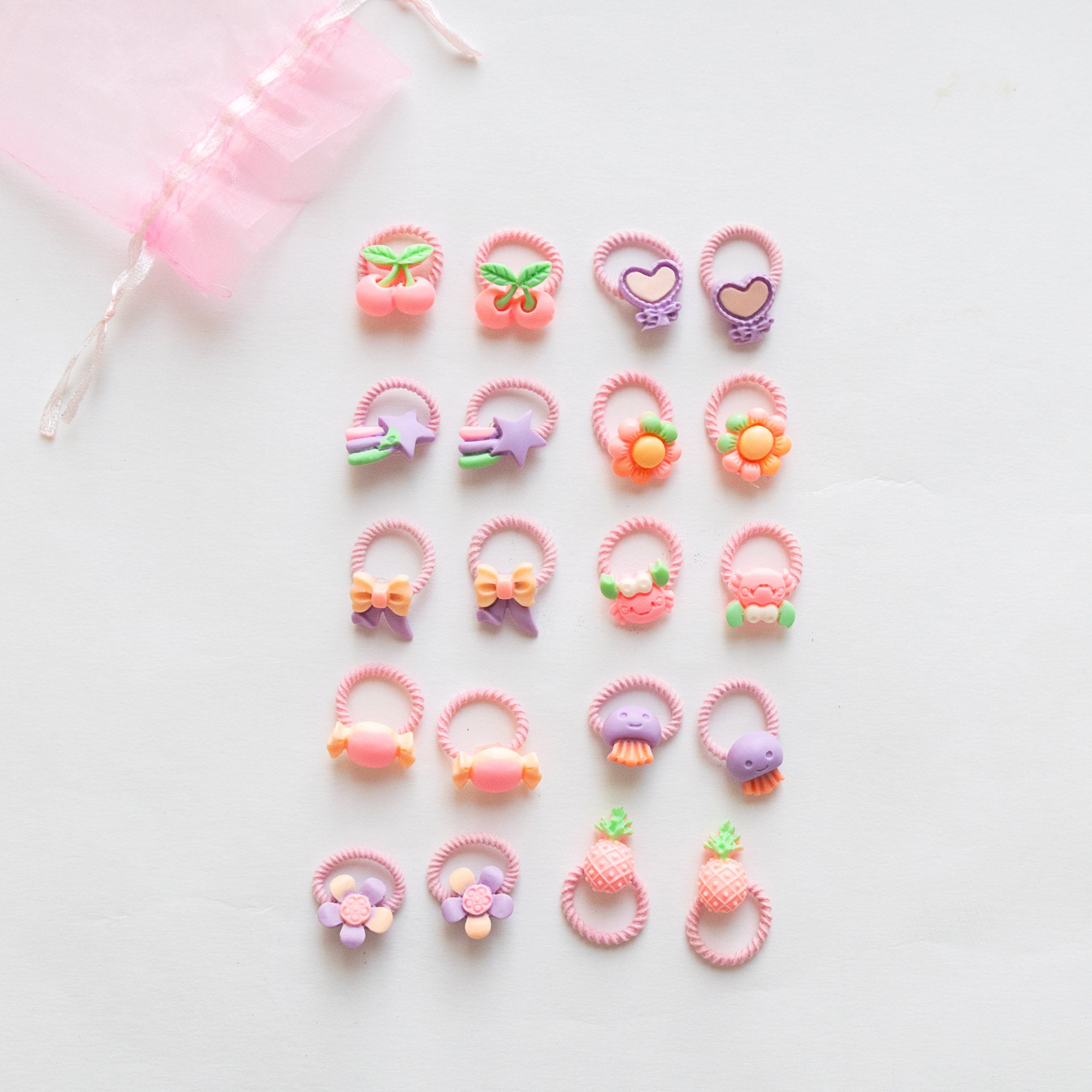 Lot de 20 élastiques Cheveux – Assortiment Pastel