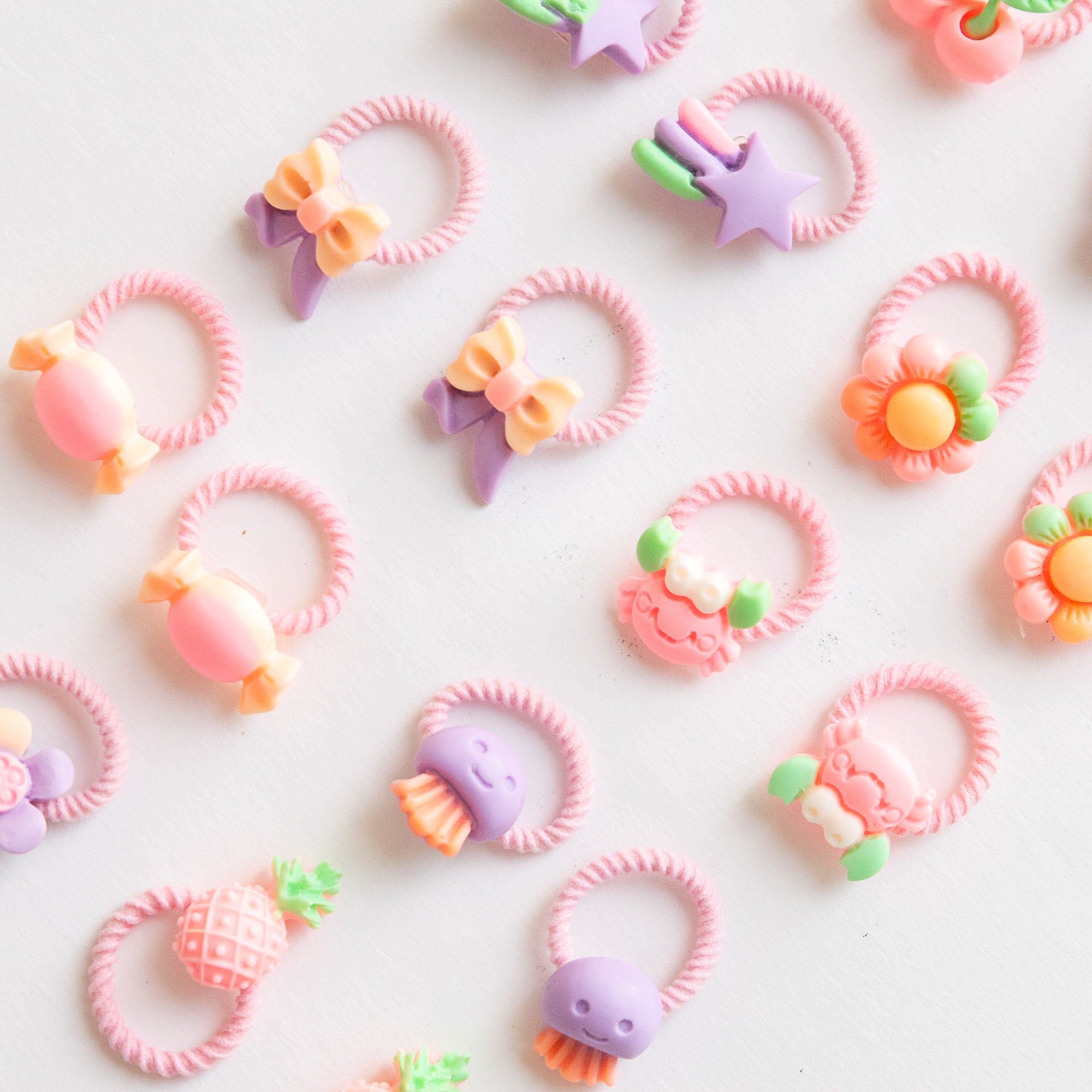 Haarspangen mit Schmetterlings-, Schleifen- und Fruchtmotiven, 10 Stück