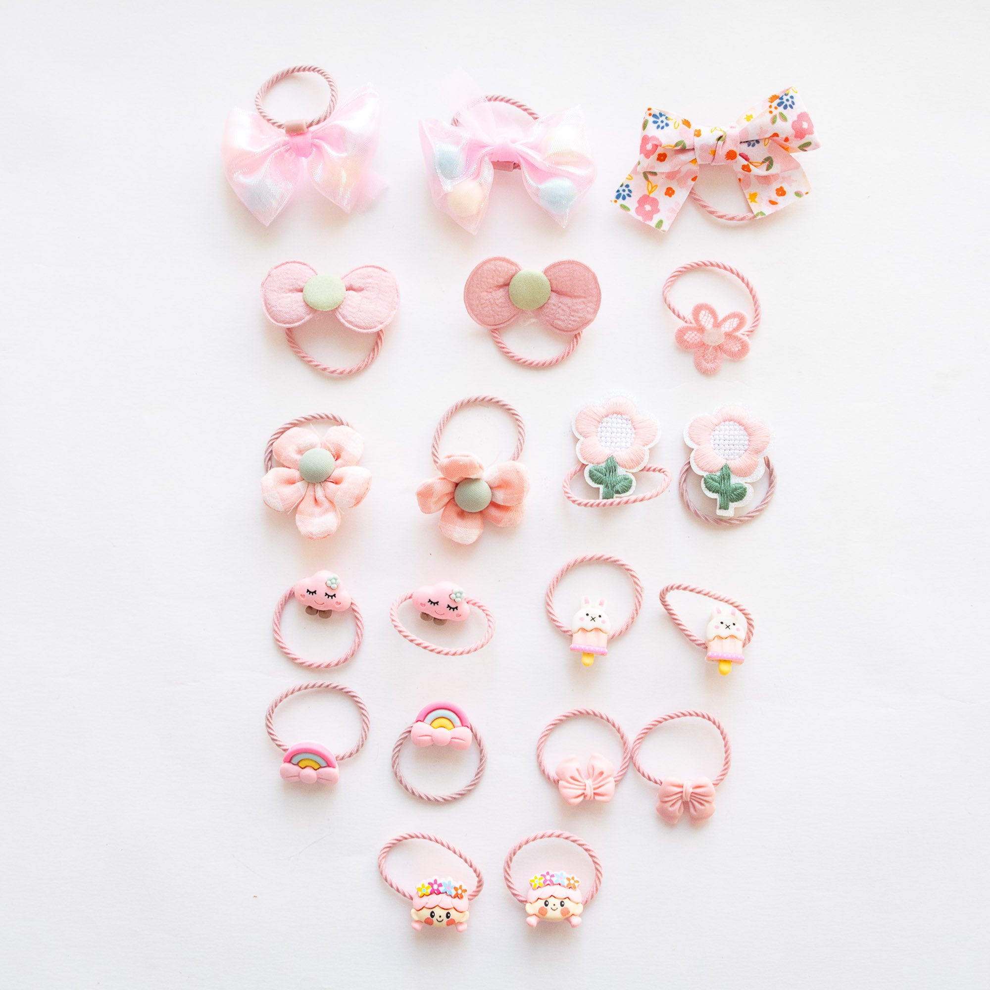 Lot de 20 élastique Rose Fantaisie