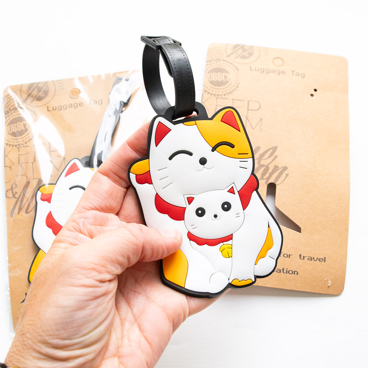 Etiquette à Bagage Maneki-Neko - Chat Porte-Bonheur