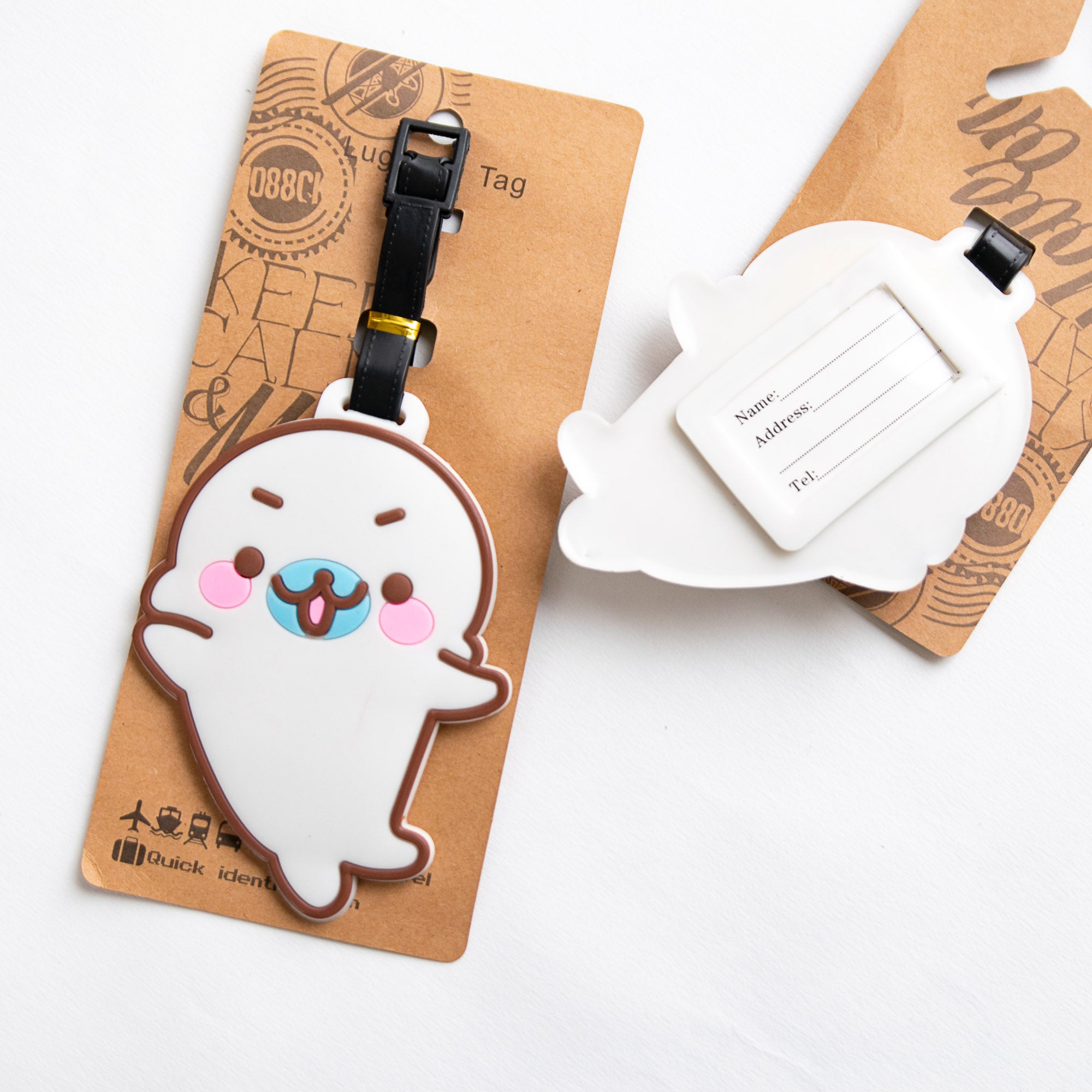 Etiquette à Bagage Phoque Blanc