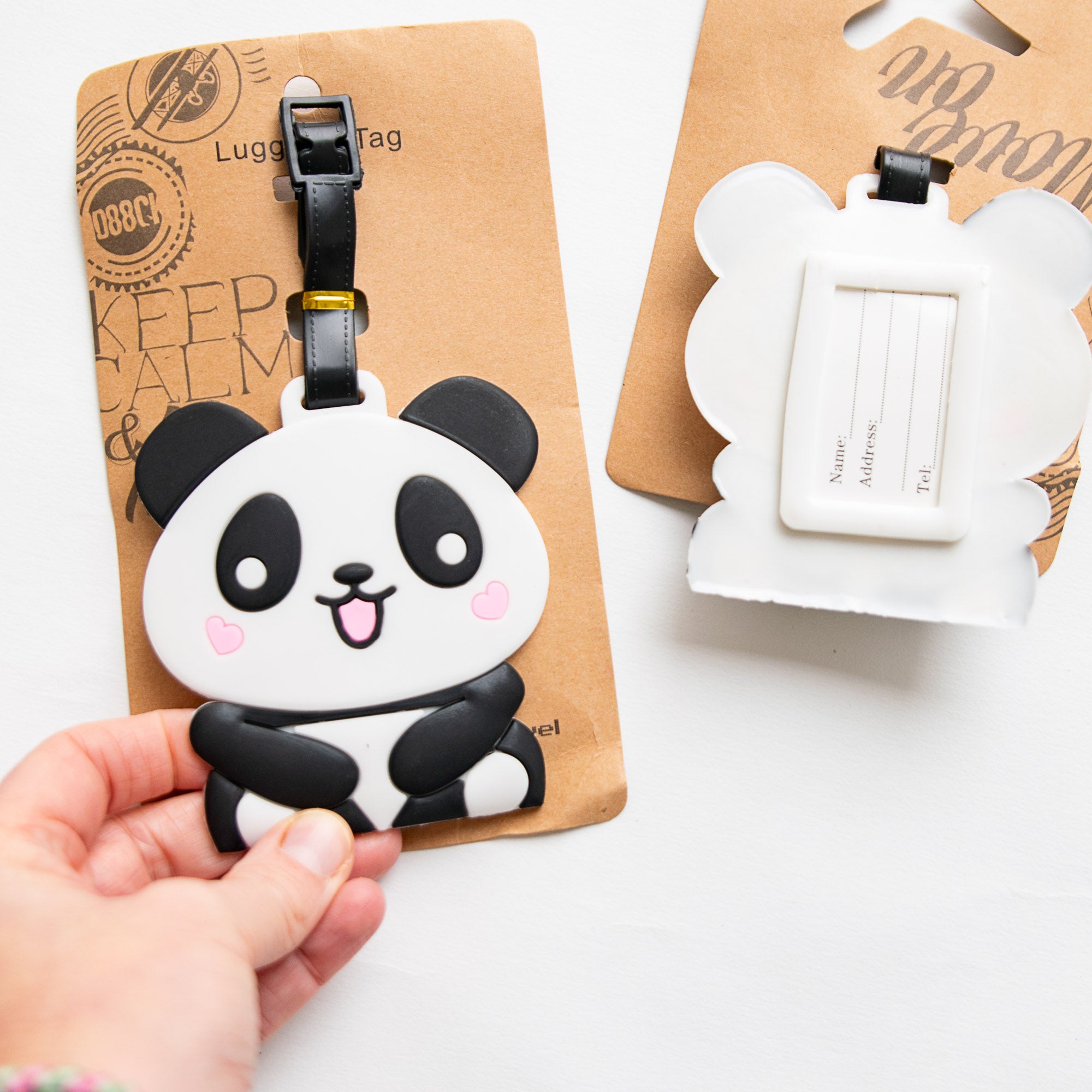 Etiquette à Bagage Panda Coeur